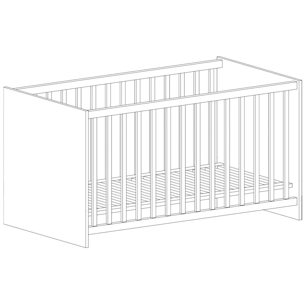 Lüttenhütt Babyzimmer-Komplettset »Henning«, (Set, 5 St.), Kleiderschrank, Kinderbett, Wickelkommode, Seiten und Wickelkomm-Regal