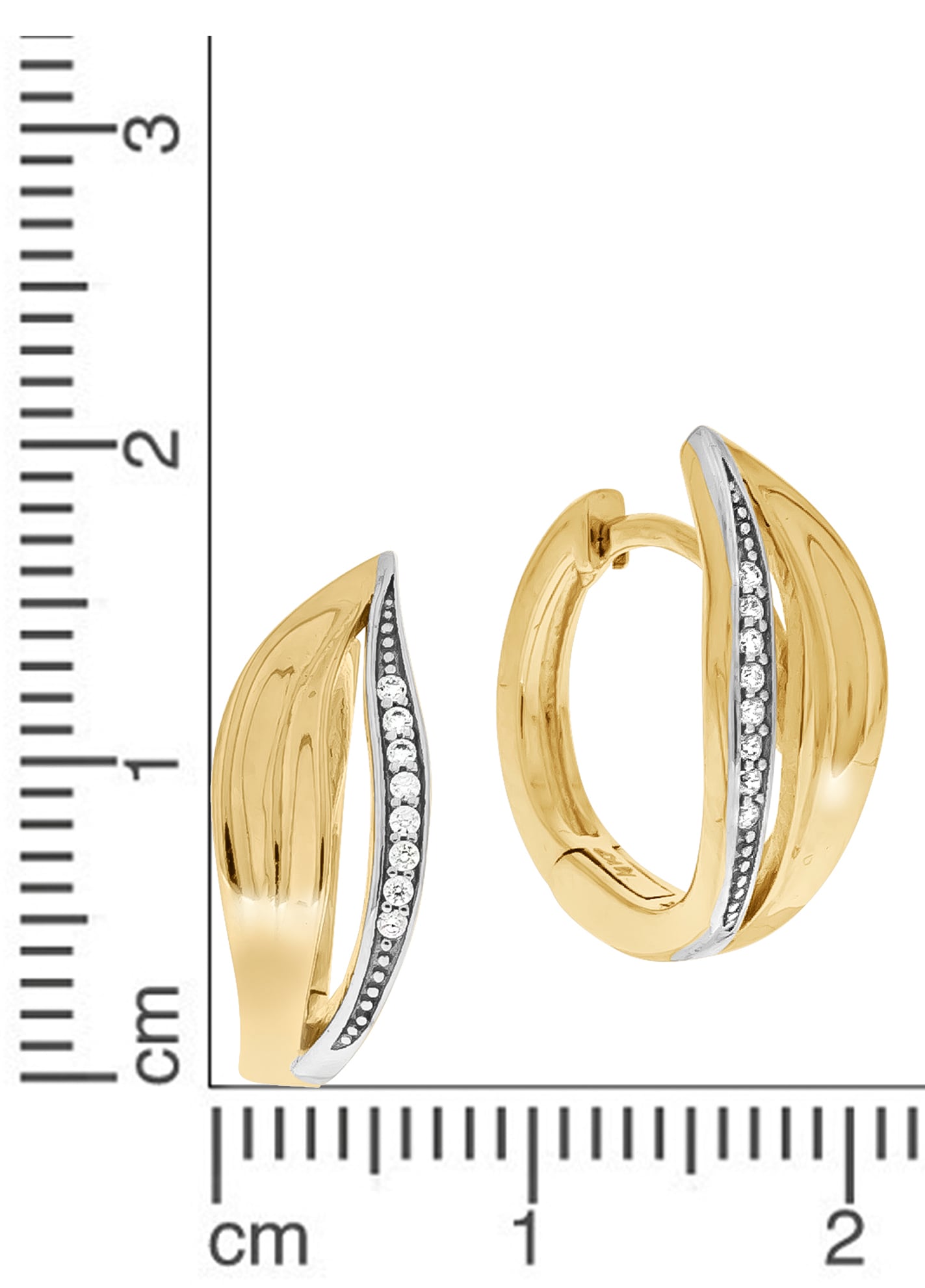 Firetti Paar Creolen »Schmuck Geschenk Silber 925 Blattoptik«, mit Zirkonia (synth.)