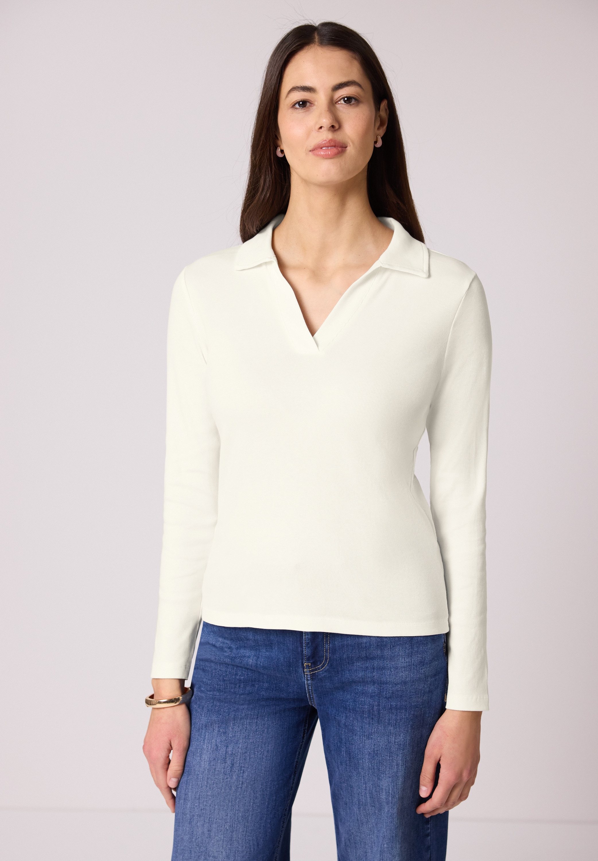 STREET ONE Langarmshirt in Melange Optik günstig online kaufen