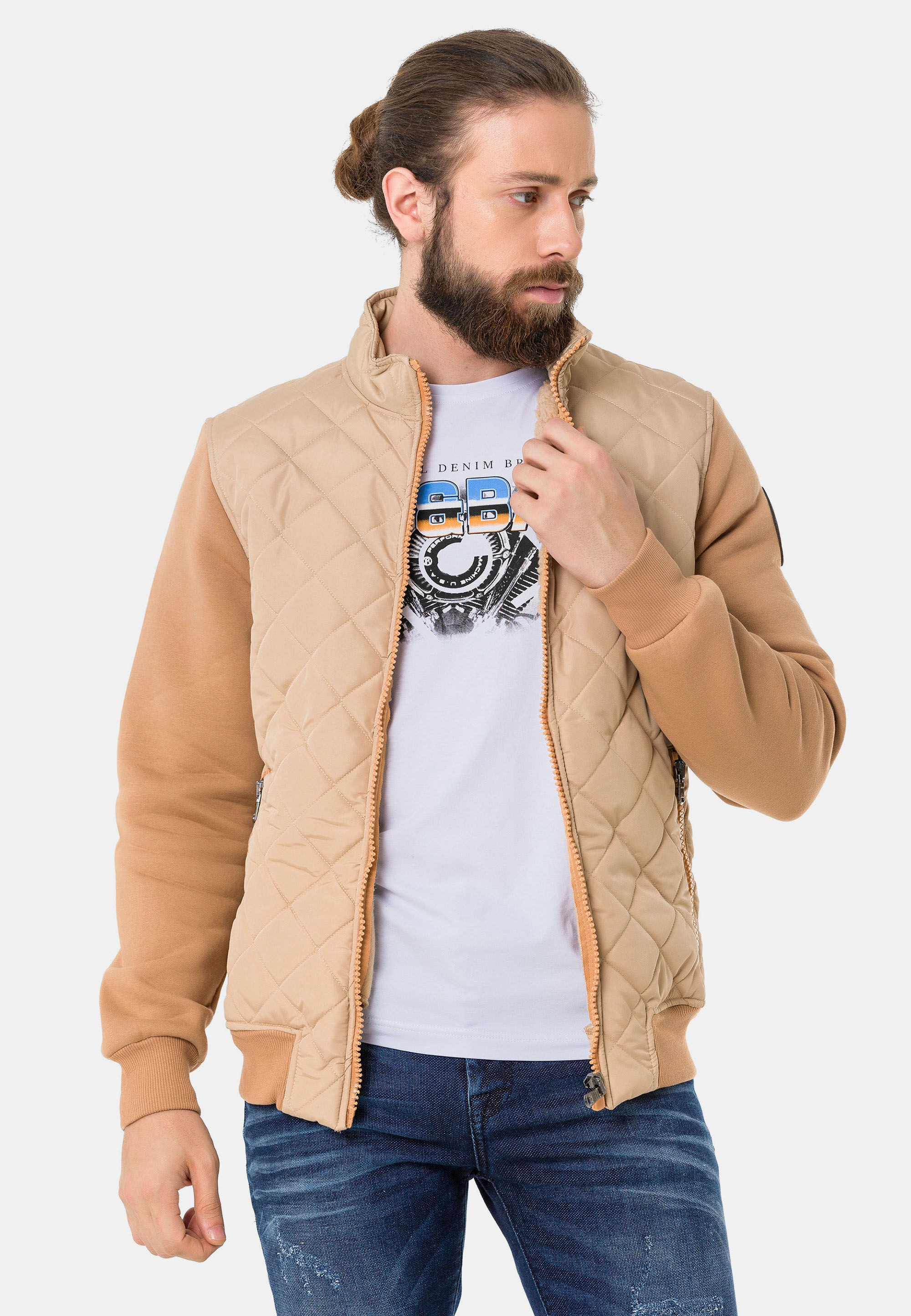 Cipo & Baxx Outdoorjacke »Jacke« ohne Kapuze mit Sweatärmeln