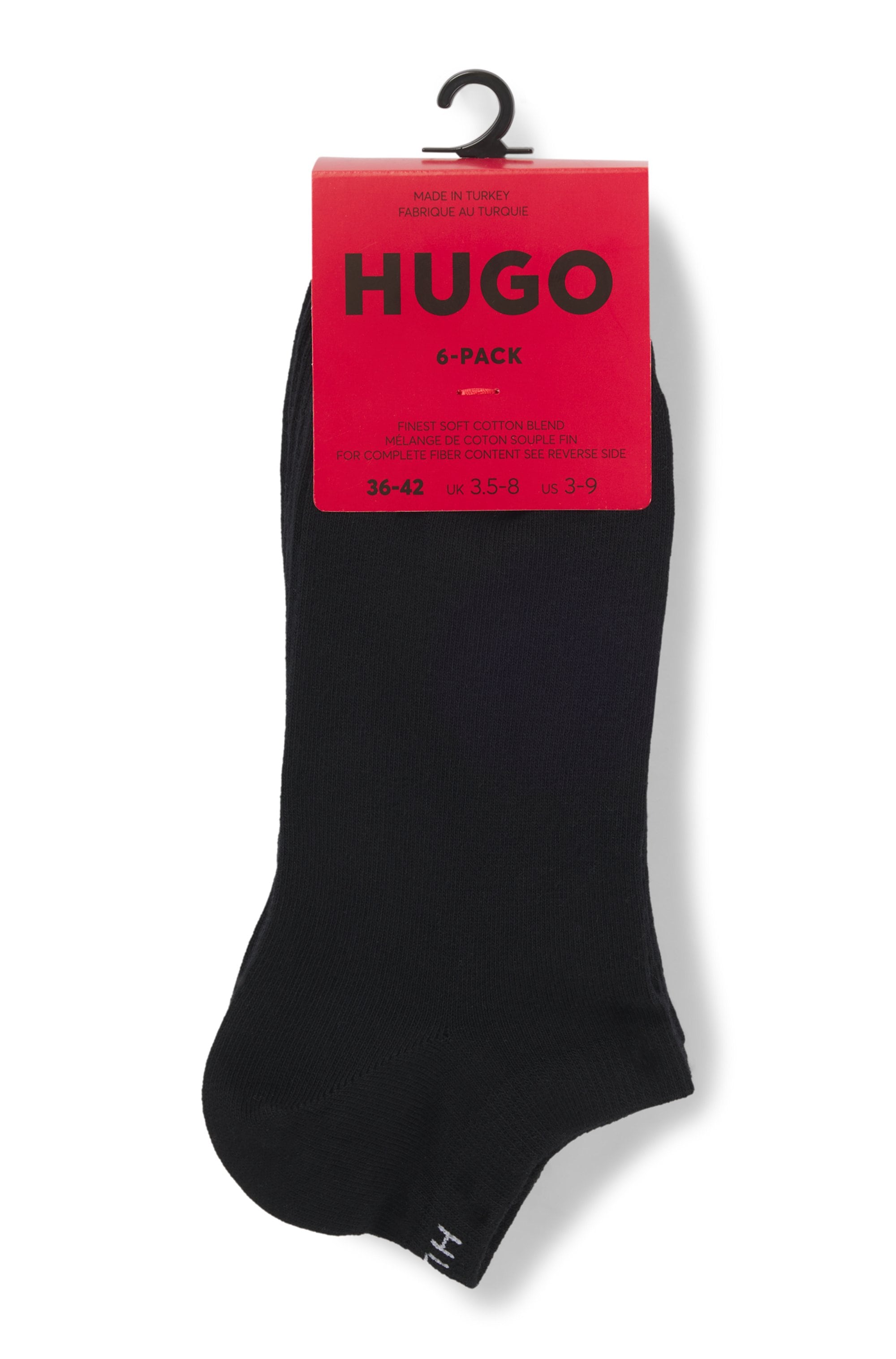 HUGO Underwear Sneakersocken »Socken 6P AS UNI CC W 10«, (6 Paar), mit Markenschriftzug am Bündchen
