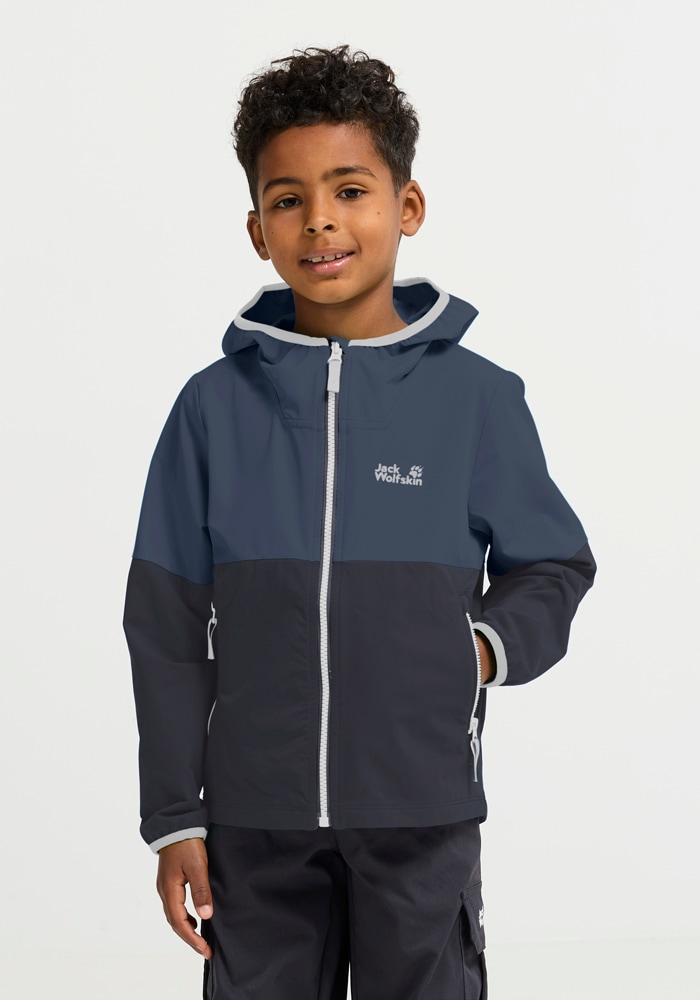 Jack Wolfskin Softshelljacke »SANDBIRD HOODED JKT K« mit Kapuze Winddicht, atmungsaktiv, Übergangsjacke