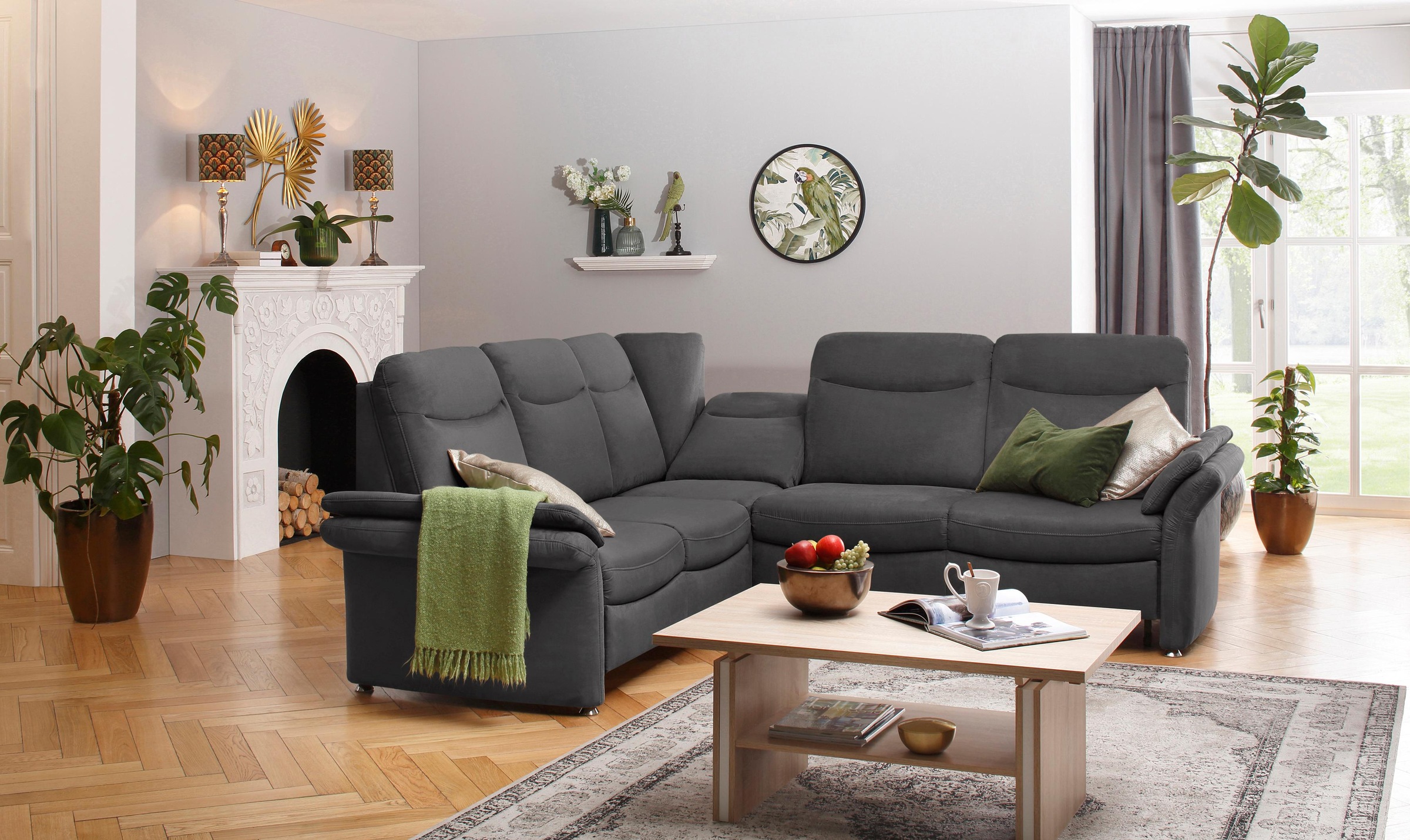 Home affaire Ecksofa »Tahoma L-Form«, mit Armlehnfunktion, wahlweise Bettfunktion, Schublade, Relaxfunktion