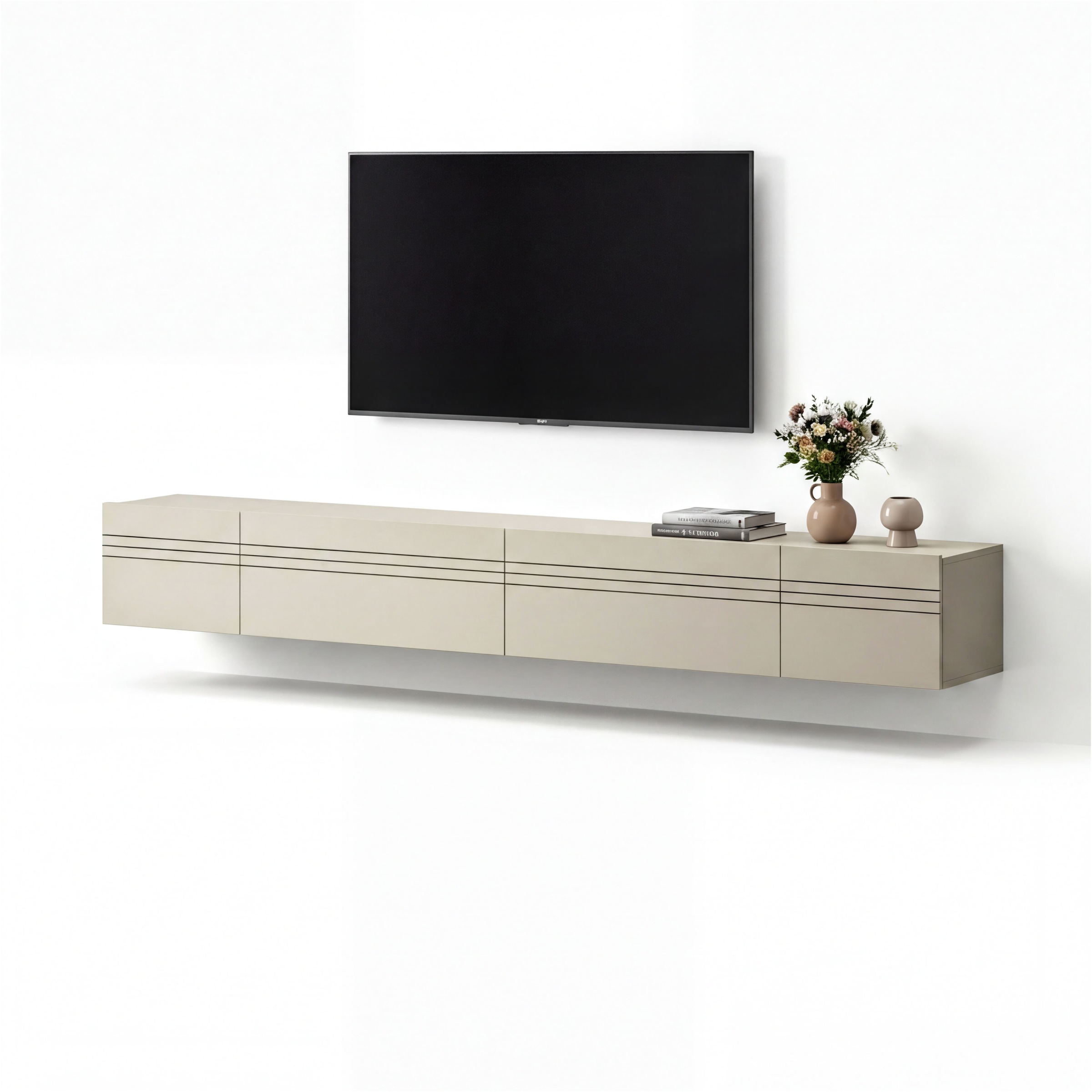 OTTO home Lowboard »SPIAGGIA, 4-teiliges Set, Breite 270cm, stehend & hängend montierbar« TV-Möbel, TV-Schrank, TV-Lowboard, Mediaboard