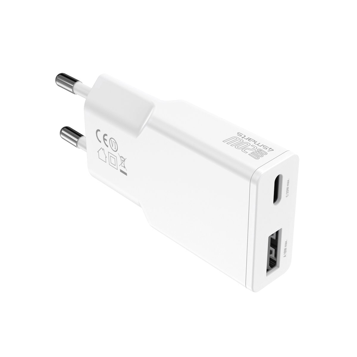 4smarts Schnelllade-Gerät »PDPlug Duos Slim 20W GaN 1x USB-C+1x USB-A«