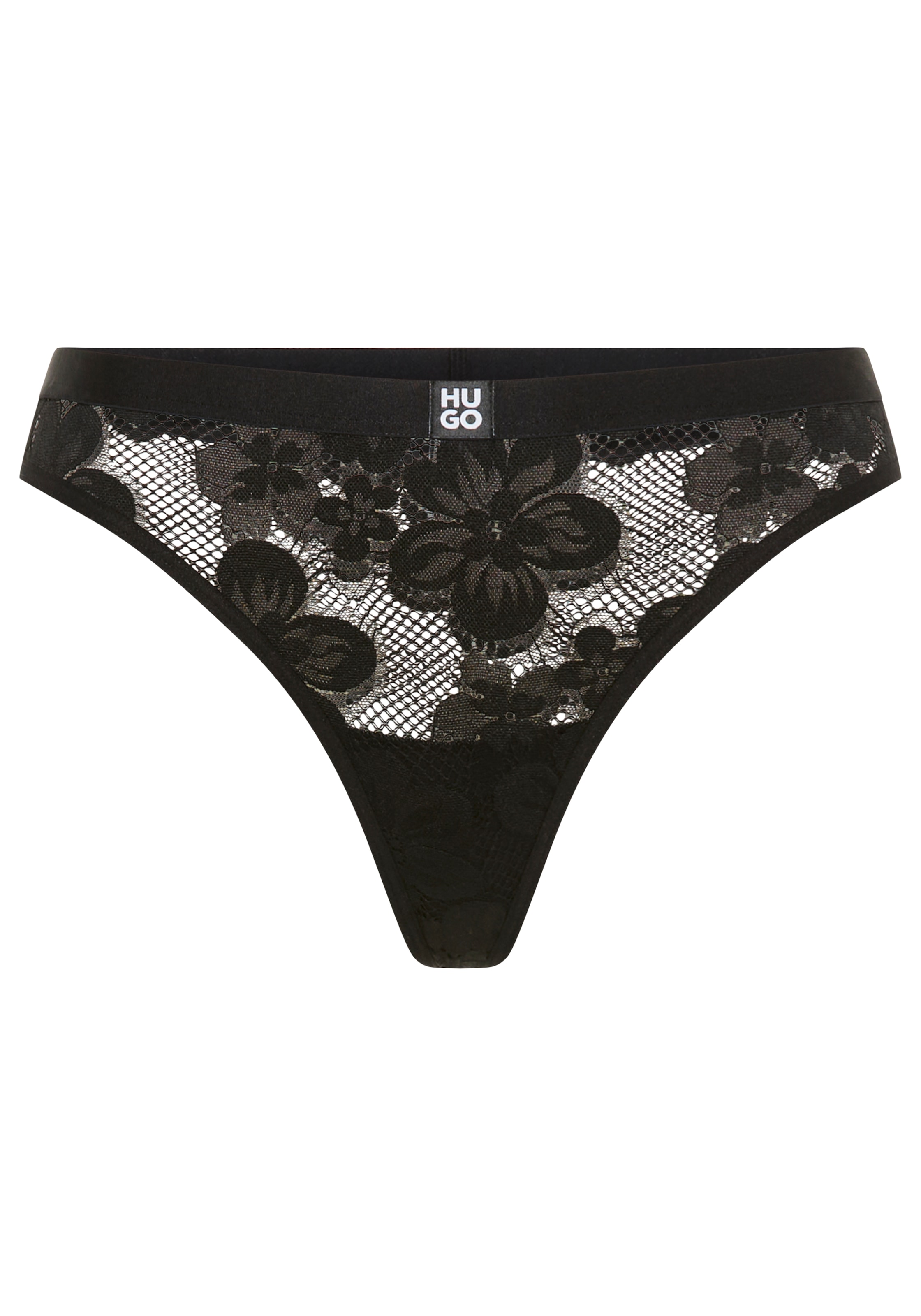 HUGO Underwear String »Bloom Lace« aus floraler Spitze mit Stack-Logo-Detail