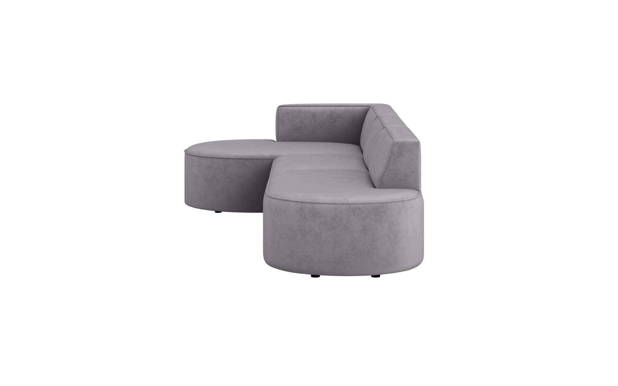 andas Ecksofa »EIVIND Designer Sofa mit Ottomane rechts/links, B/T/H: 343/159/72 cm«, L-Form mit Wellenunterfederung, auch in Feincord und Bouclé
