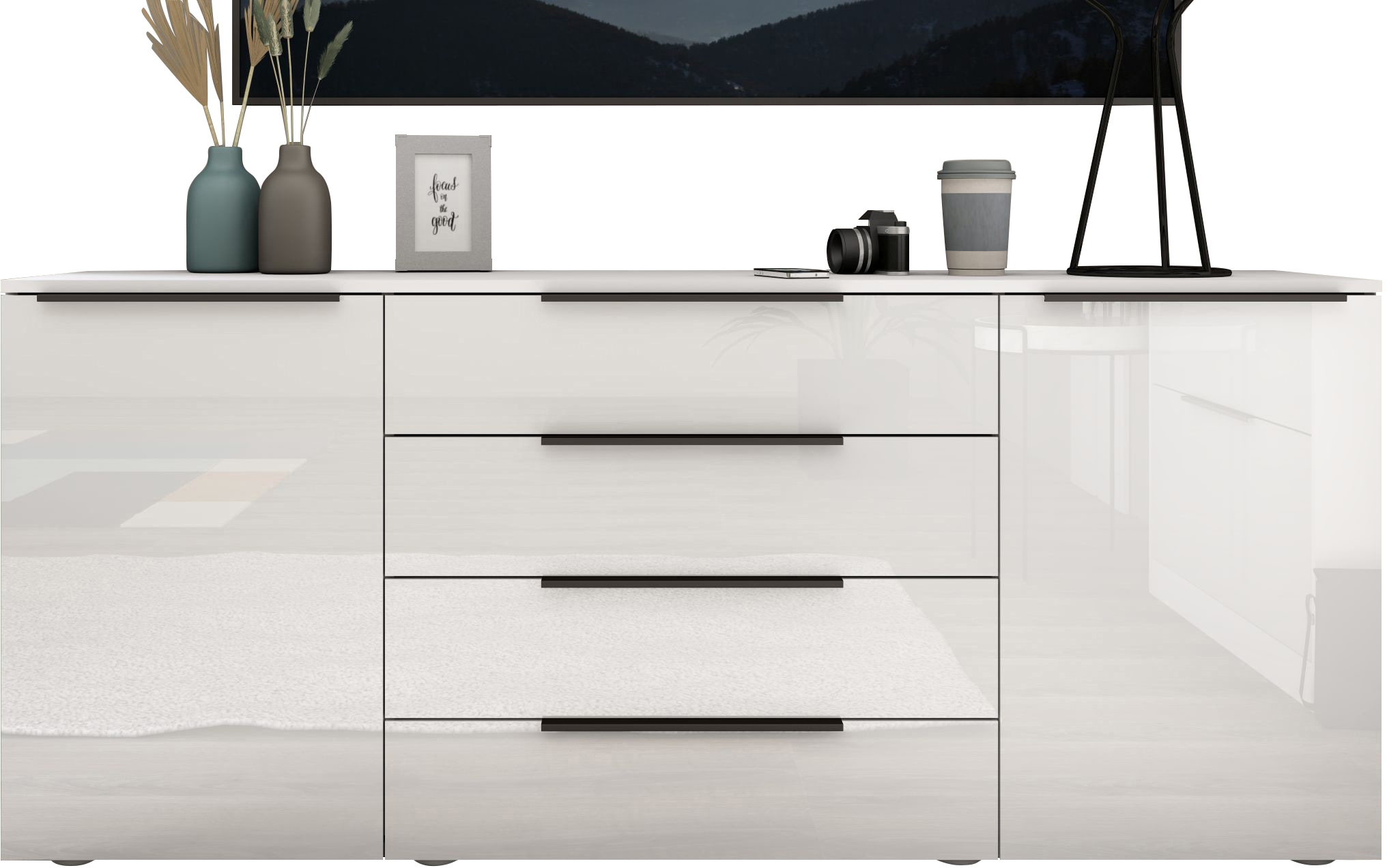 borchardt Möbel Sideboard "Tom, moderne Kommode mit dunklen Metallgriffen" günstig online kaufen