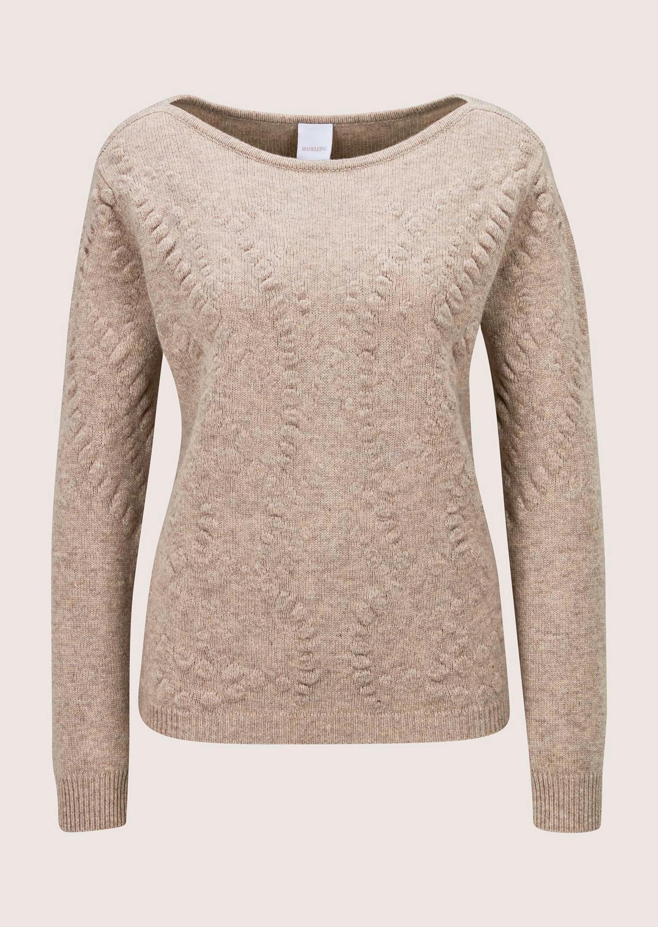 MADELEINE Longpullover "Pullover Kaschmirpullover mit Strukturstrick"