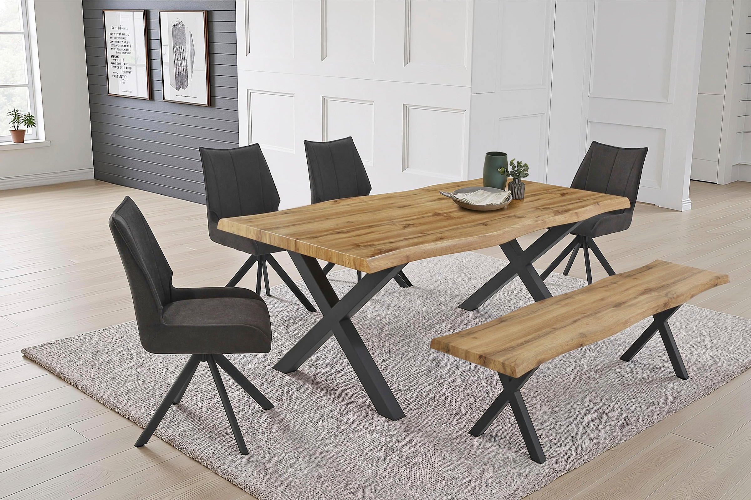 Jockenhöfer Gruppe Essgruppe »Marlon, Sitzgruppe, (Set, 6-tlg, Tisch, Bank und 4 Stühle)«