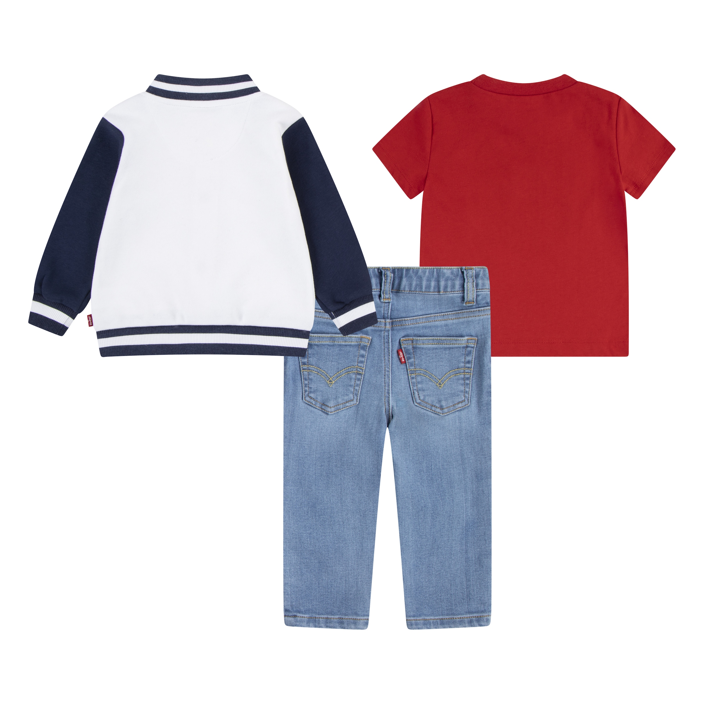 Levi's® Kids Shirt, Hose & Jäckchen »BOMBER, TEE & DENIM PANT SET«, mit auffälligem Druck