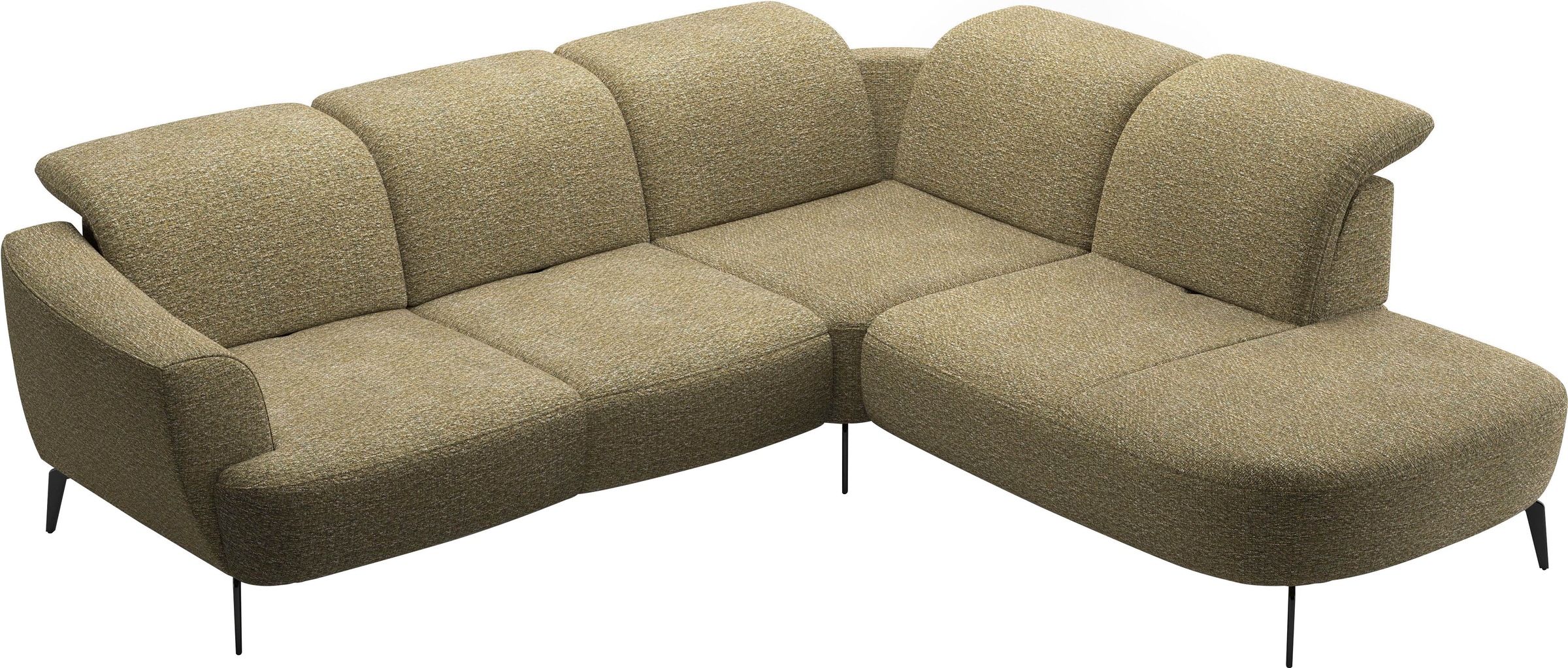 Ecksofa SIT & MORE "Zoe", grün (olive), B:300cm H:87cm T:267cm, 100% Polyester, Sofas, Ecksofa, ink.Sitztiefenverstellung, wahlweise mit Kopfteilverstellung 5