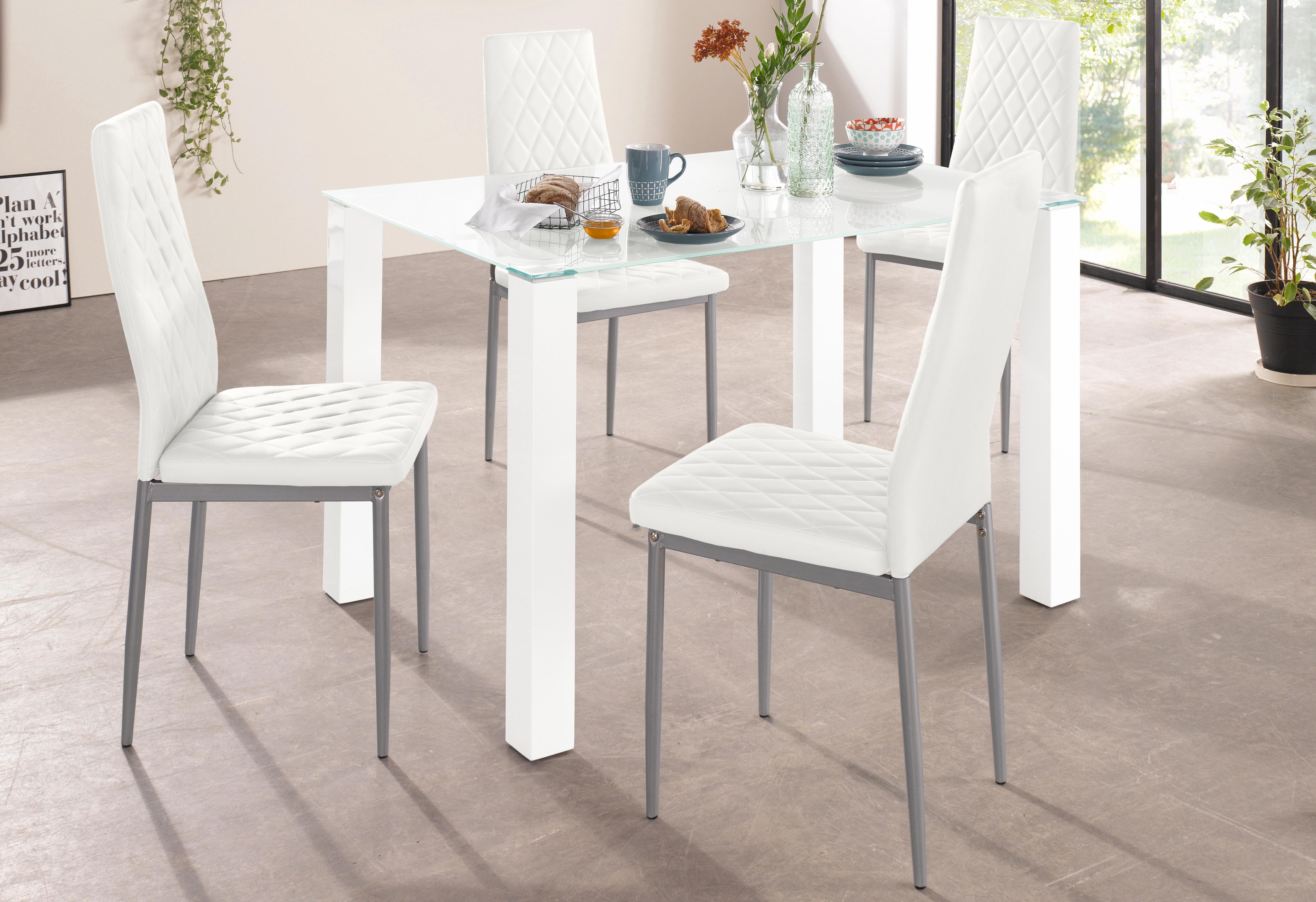 OTTO home Set: Glastisch, Breite 120 x 80 cm mit 4 Stühlen