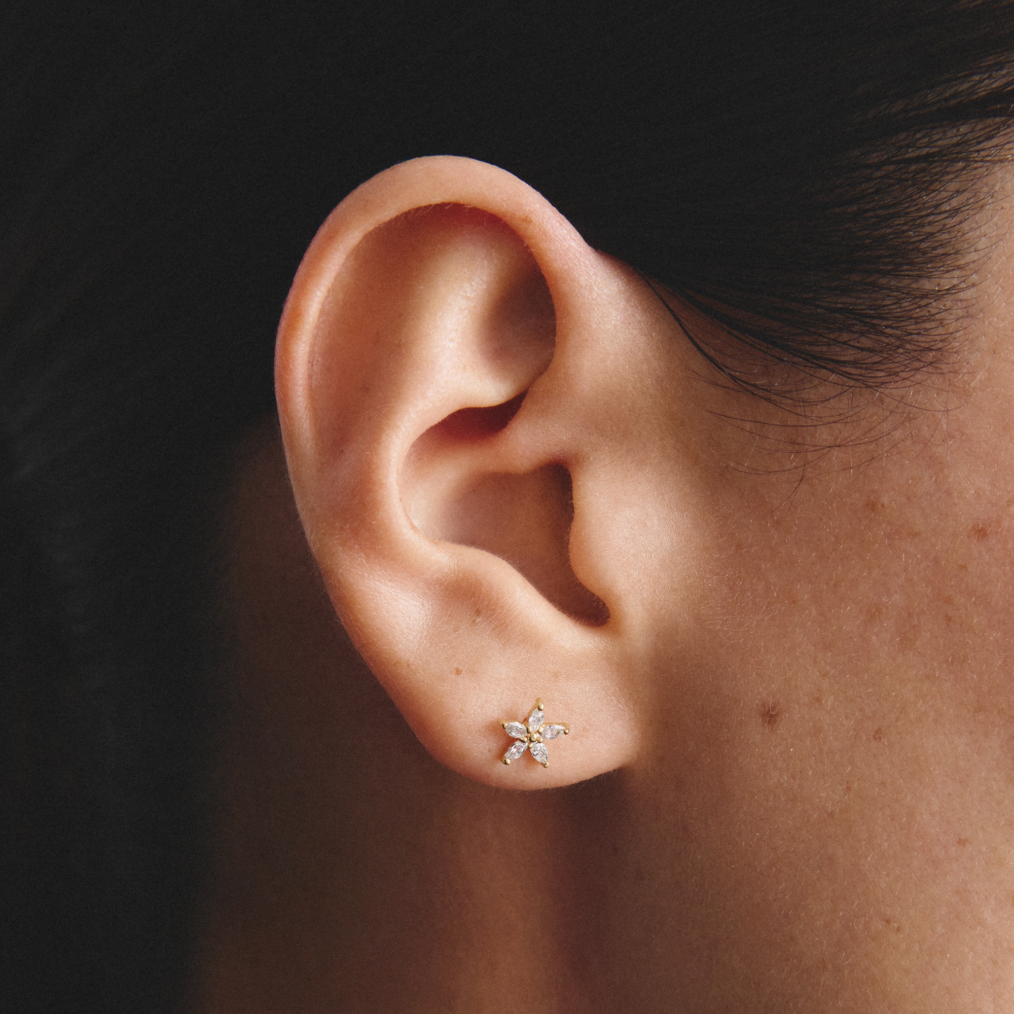 THOMAS SABO Paar Ohrstecker »Blumen-Design gelbgoldfarben« mit Zirkonia (synth.)