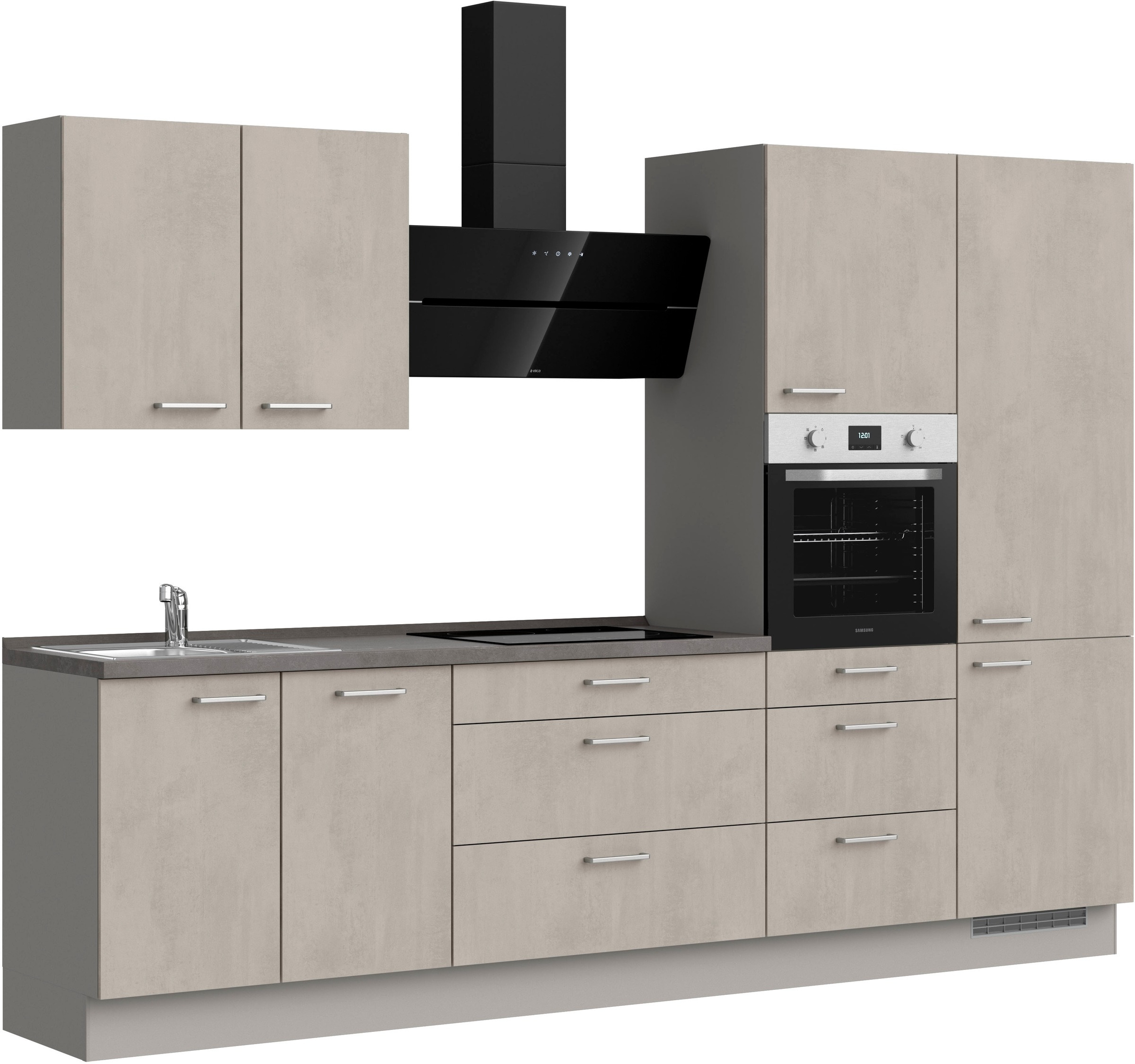 nobilia® Küchenzeile »"Riva premium"«, vormontiert, Ausrichtung wählbar, Breite 300 cm, mit E-Geräten