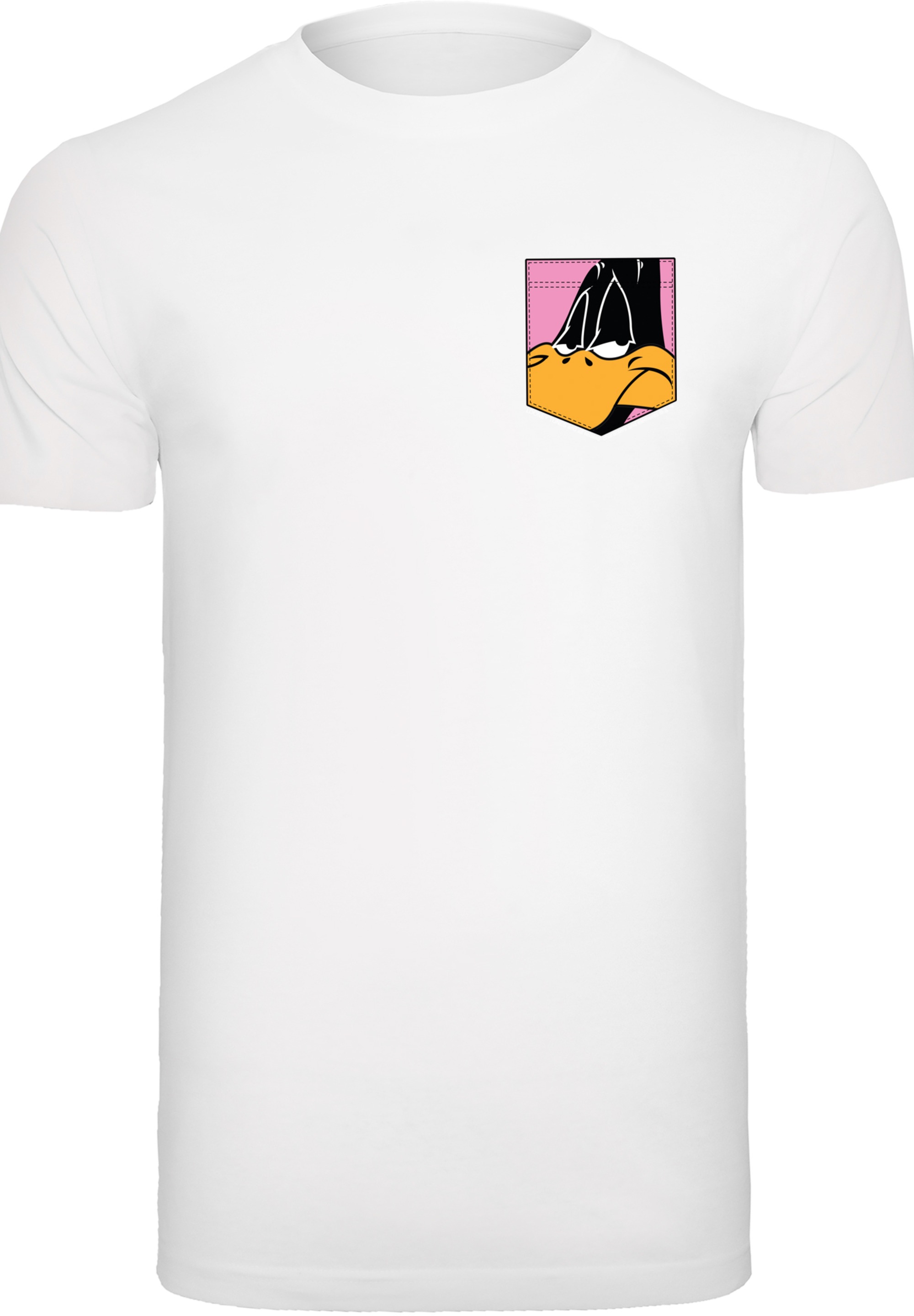 F4NT4STIC T-Shirt »Looney Tunes Daffy Duck Faux Pocket« Print