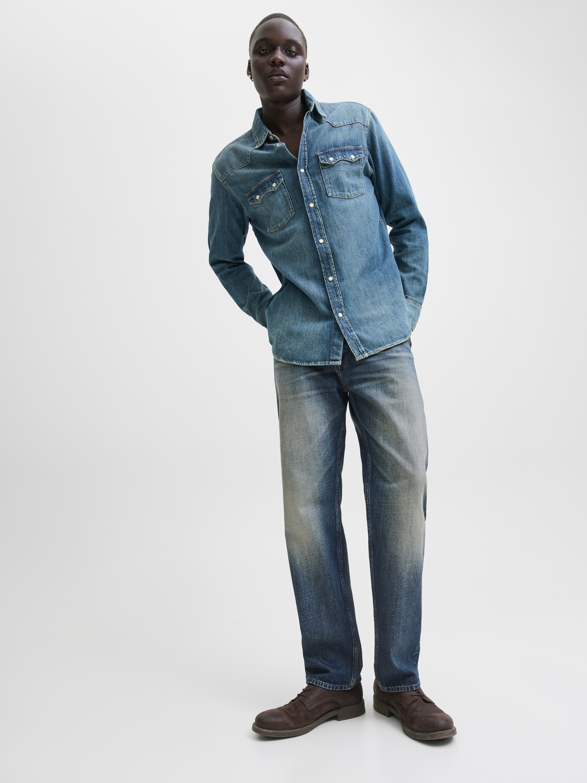 Jack & Jones Loose-fit-Jeans »JJICHRIS JJORIGINAL SBD 921 SN«, mit Gürtelschlaufen