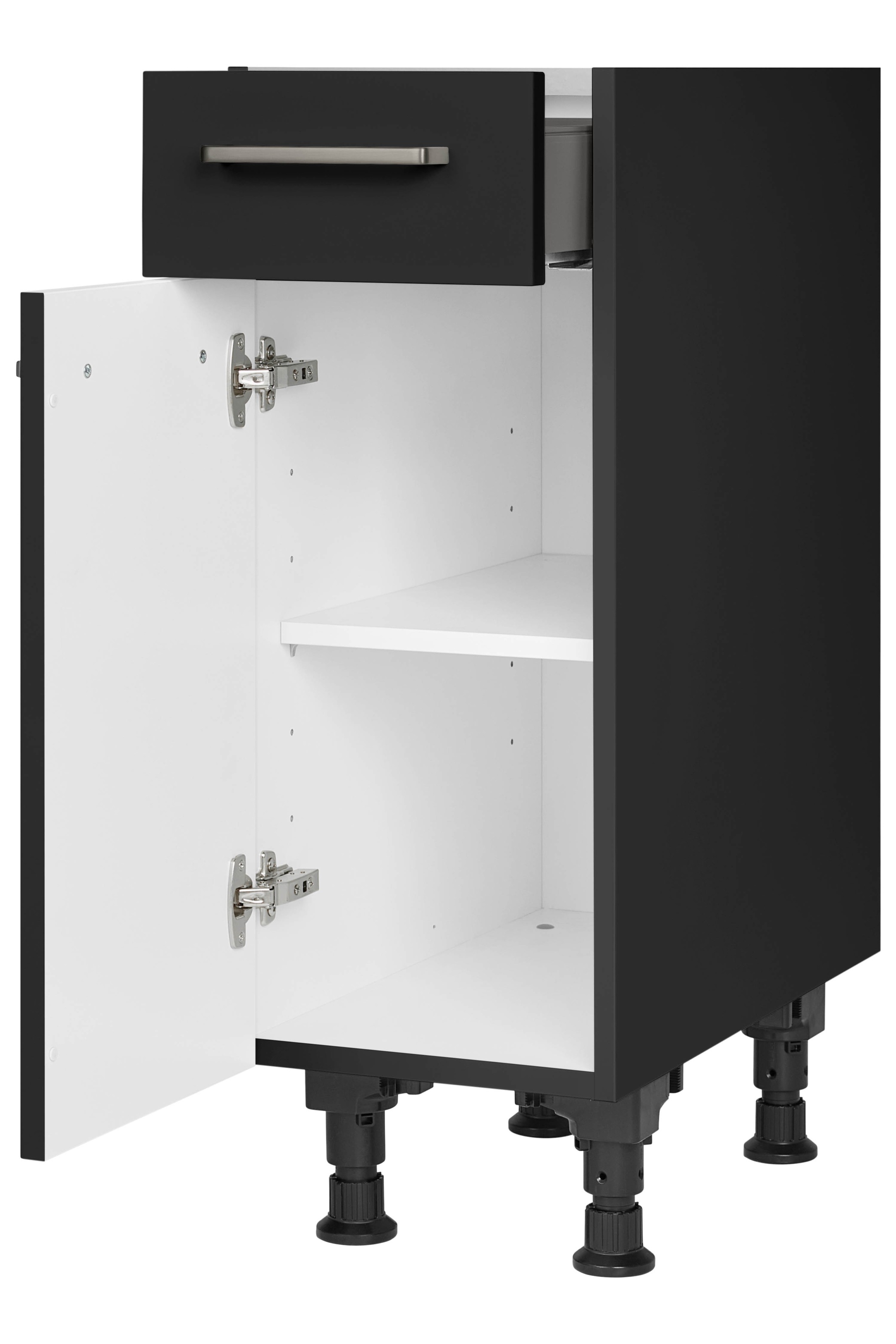 nobilia® Unterschrank »"Touch", Ausrichtung wählbar, vormontiert, in den Breiten 30, 45 und«, 60 cm Breite, mit höhenverstellbaren Sockelfüßen, vormontiert
