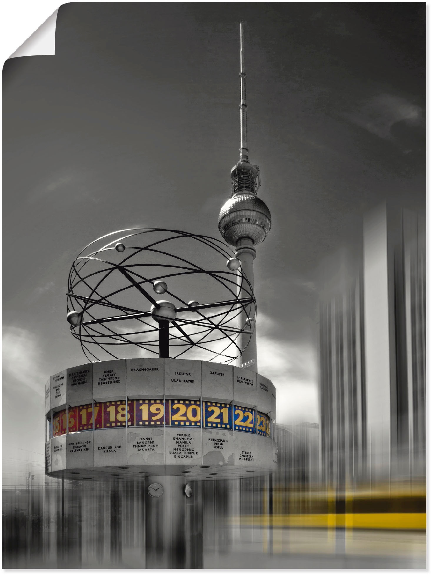 Artland Wandbild "Dynamische-Kunst Berlin Alexanderplatz", Gebäude, (1 St.), als Leinwandbild, Poster in verschied. Größ