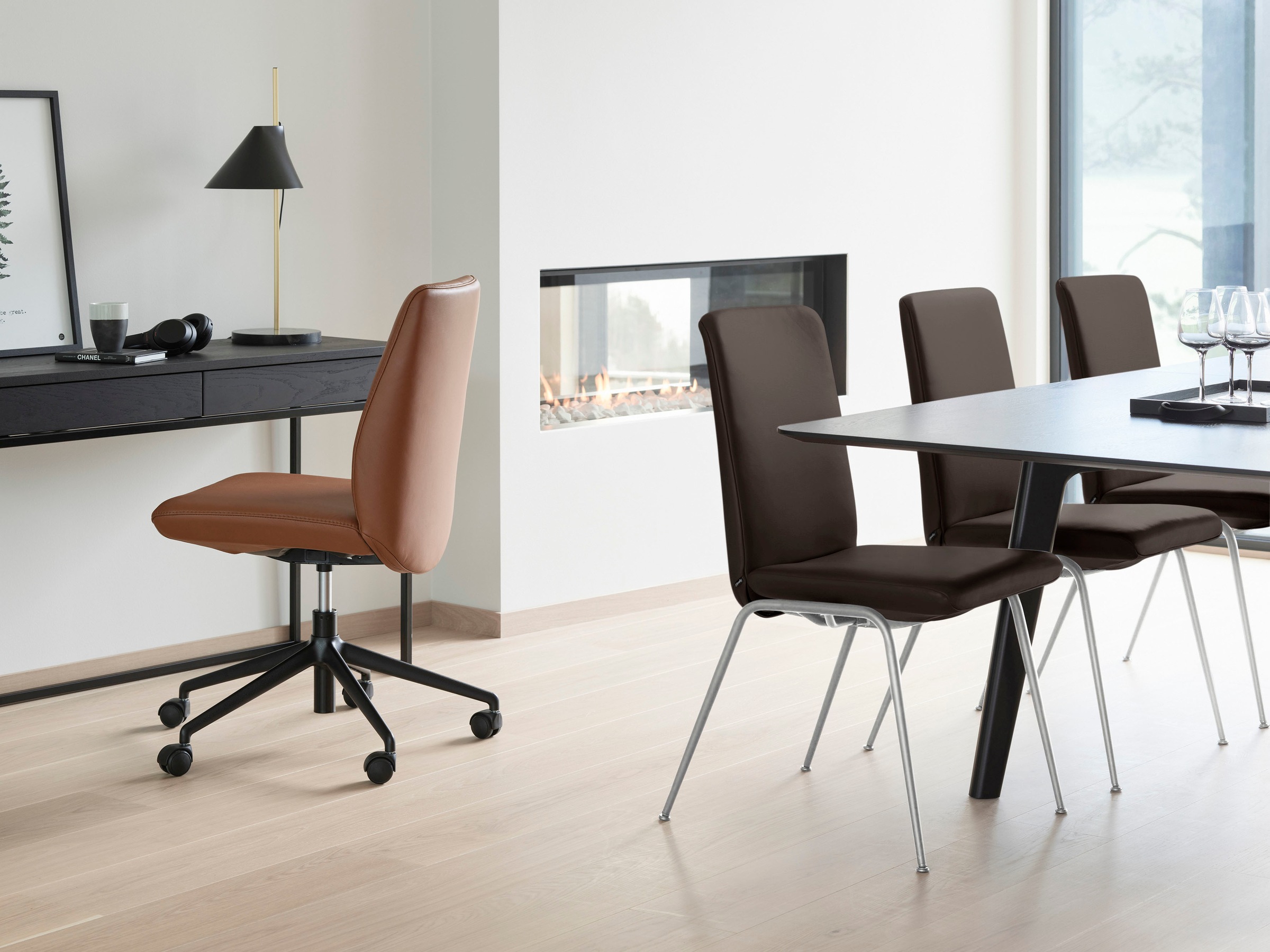 Stressless® Polsterstuhl »Laurel«, Leder BATICK, Low Back, Größe L, mit Beinen aus Stahl in Chrom glänzend
