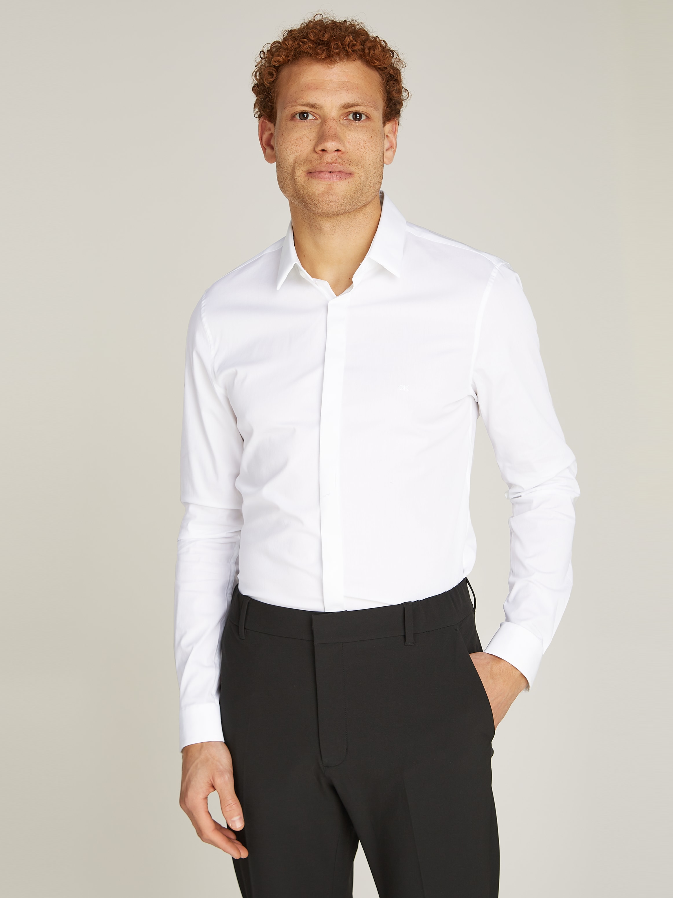 Calvin Klein Langarmhemd "POPLIN HP EXTRA SLIM SHIRT", mit Logostickerei günstig online kaufen