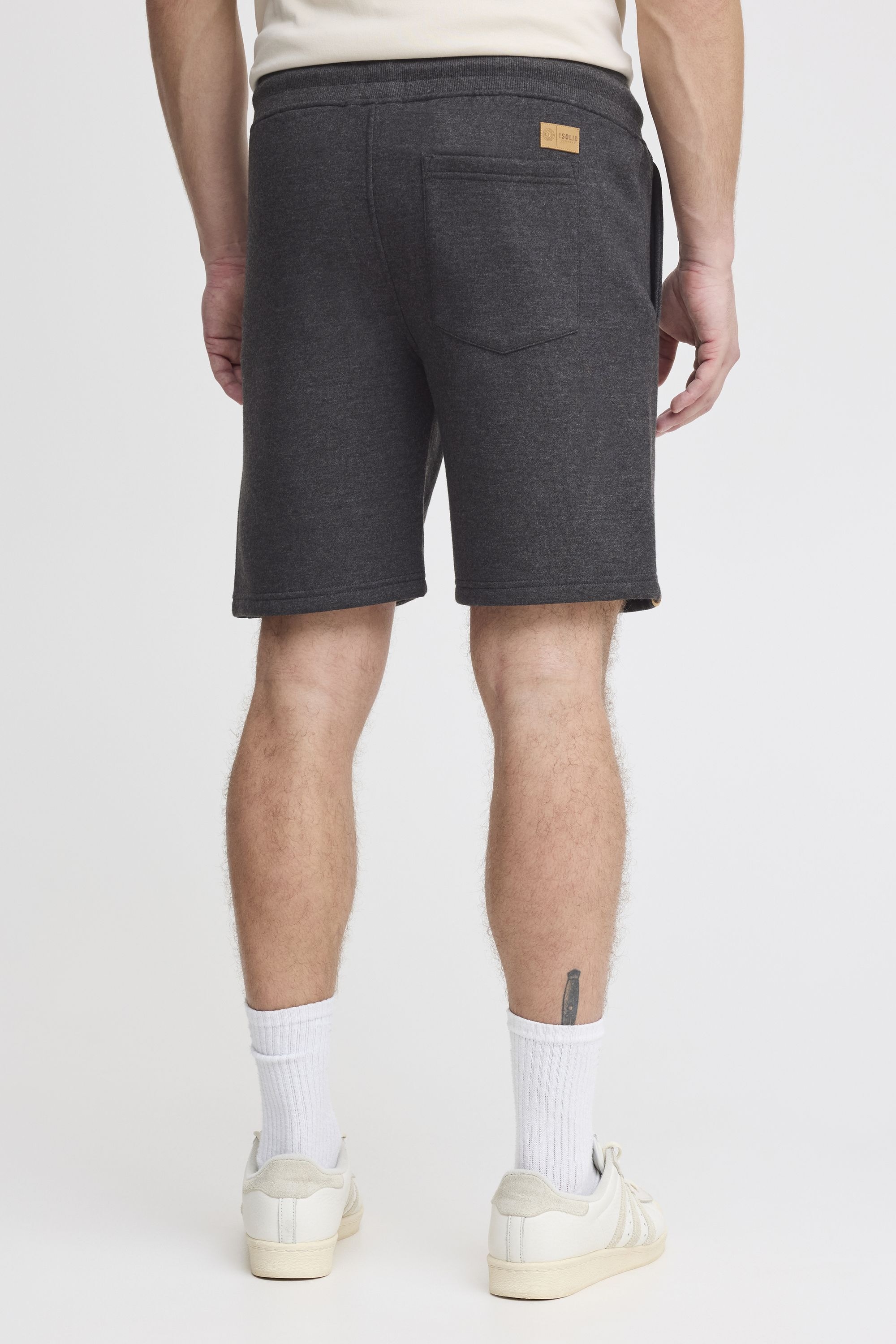 !solid Sweatshorts SOLID "Sweatshorts SDARONA", Herren, Gr. S, N-Gr, grau (dunkelgrau melange), Obermaterial: 65% Polyester PES. 35% Baumwolle CO., Hosen Sweatshorts 3