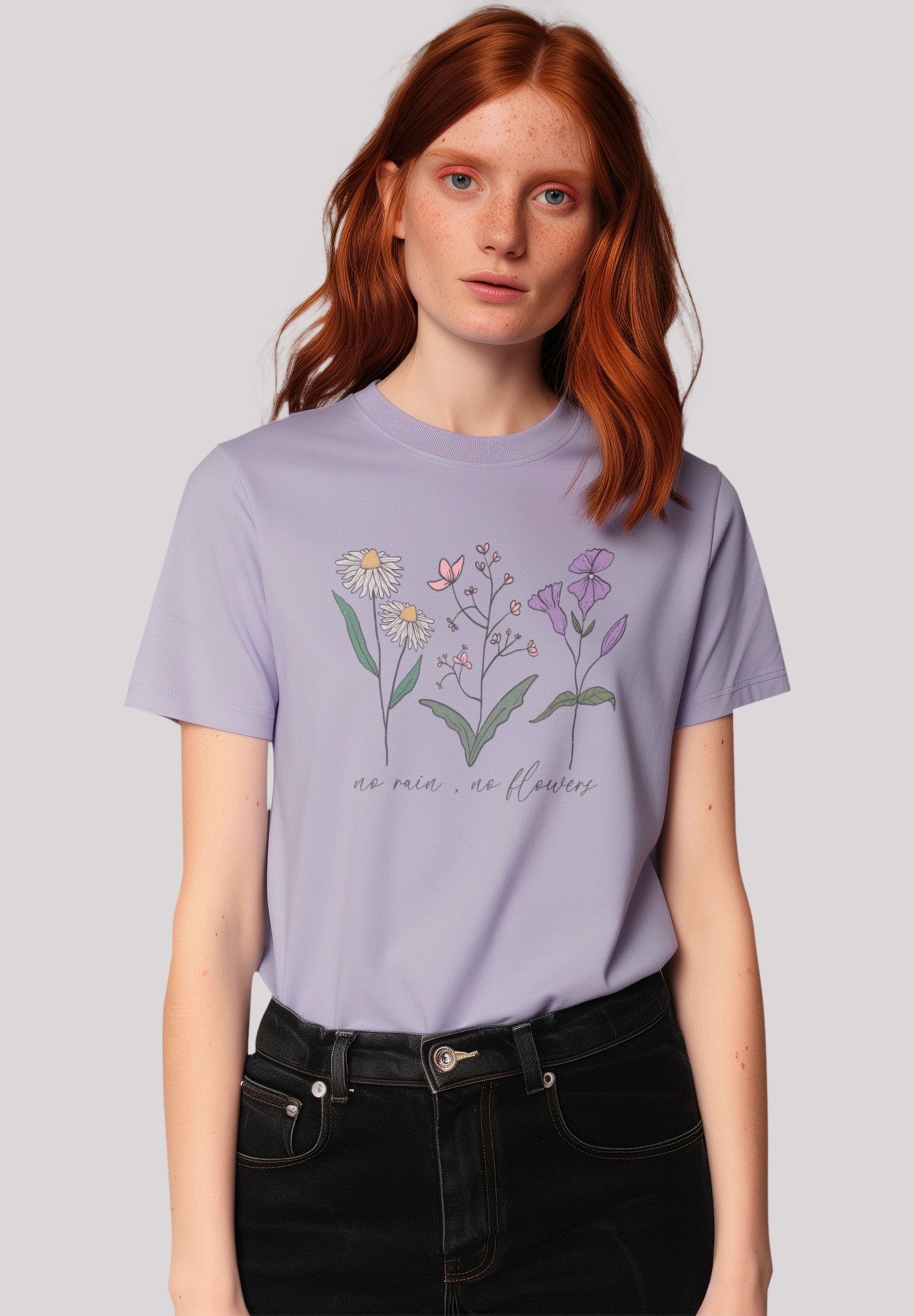 F4NT4STIC T-Shirt "Blumen no rain no Blumens", Premium Qualität günstig online kaufen