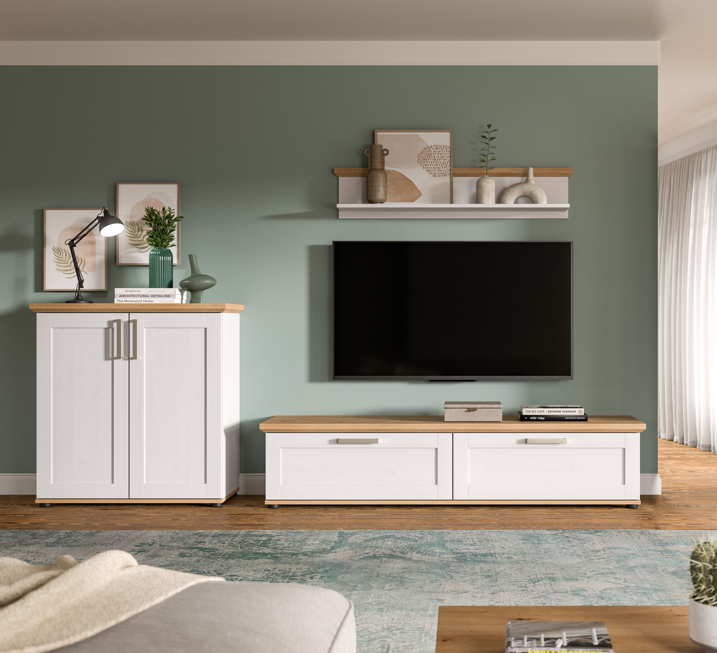 Home affaire Wohnwand »Cosenza«, (Set, 3 St.), Cosenza, Breite: 260 cm, Highboard, Lowboard, Wandboard