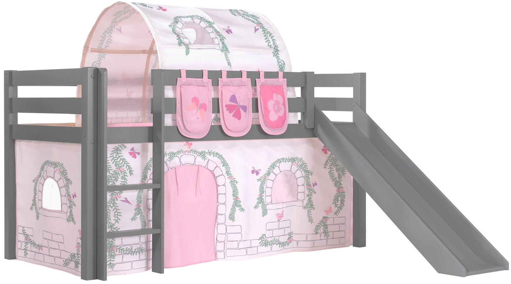 Vipack Hochbett "Pino, Spielbett massiv Kiefer, stabil gebaut, 3 Korpusfarb günstig online kaufen