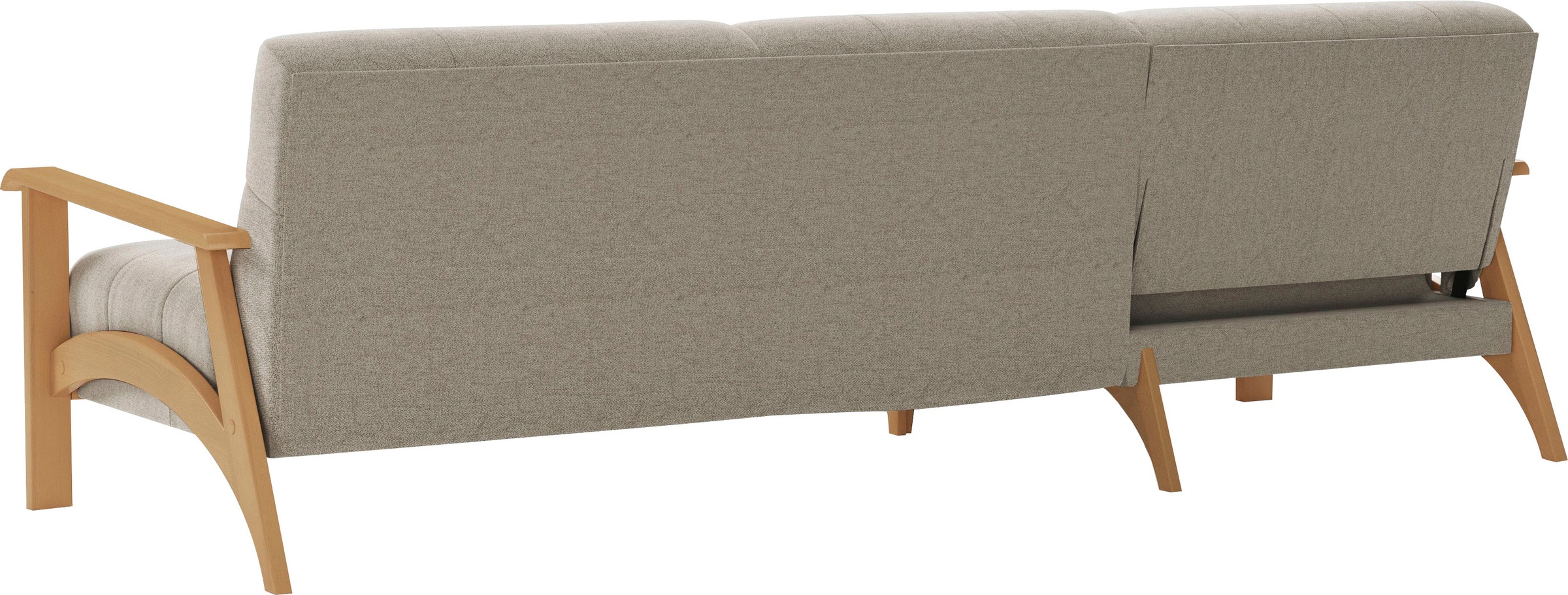 sit&more Ecksofa »Billund L-Form«, Armlehnen aus eichefarbigem Buchenholz, verschiedene Bezüge und Farben