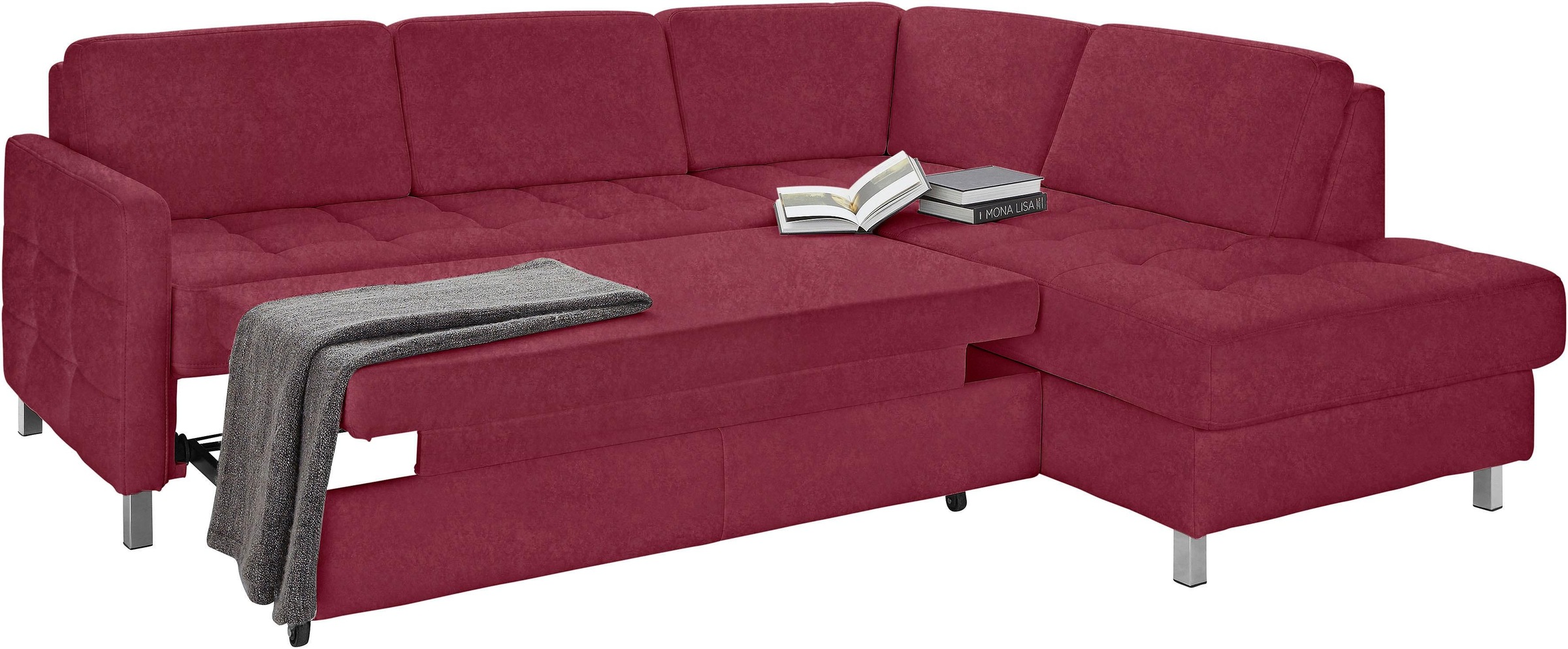 sit&more Ecksofa »Pablo L-Form«, wahlweise mit Bettfunktion und Bettkasten