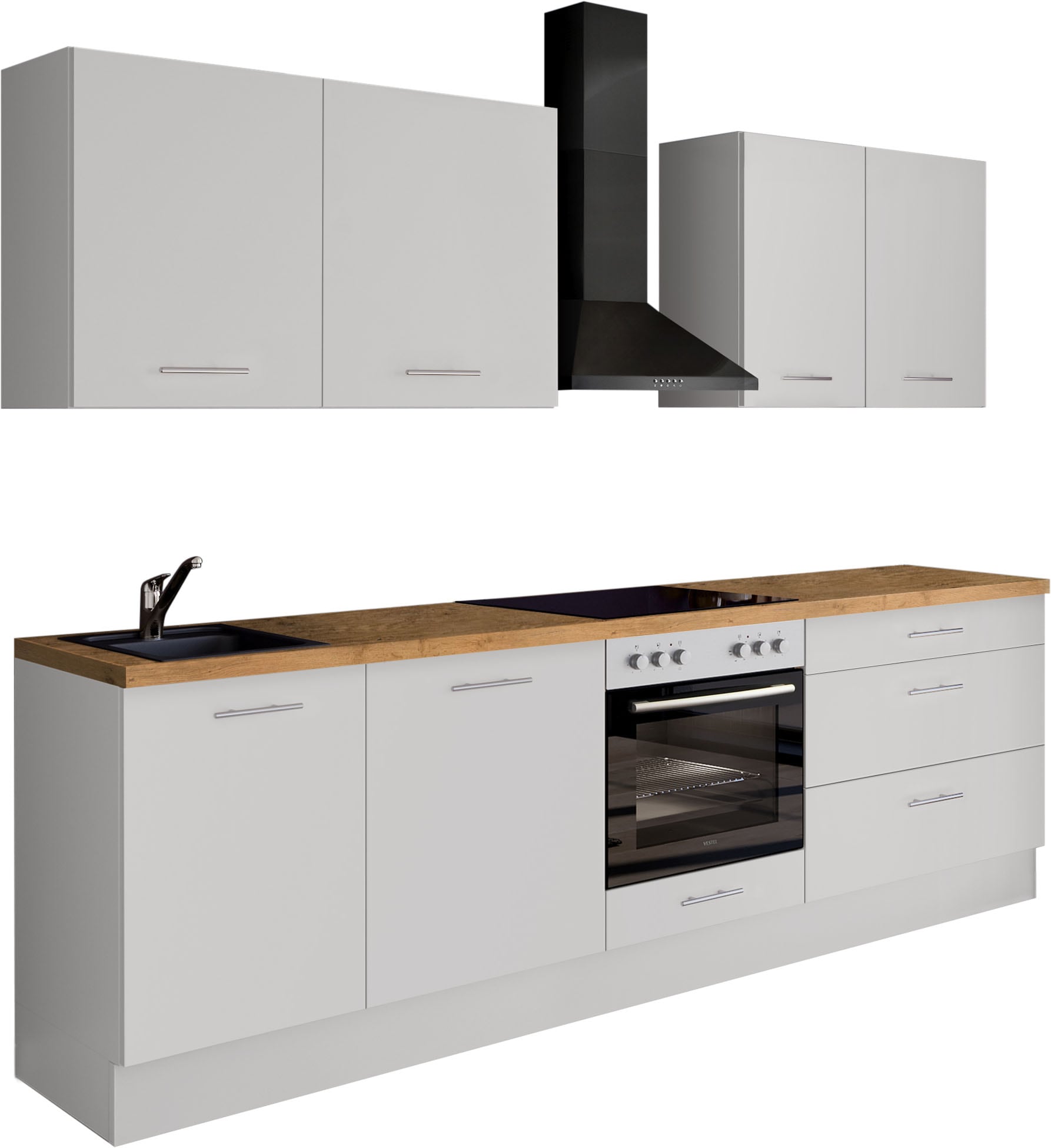 IMPULS KÜCHEN Küchenzeile ""Kopenhagen", Ausrichtung wählbar, Schubkästen mit Soft-Close" Set, vormontiert, wahlweise mit E-Geräten, Breite 260 cm