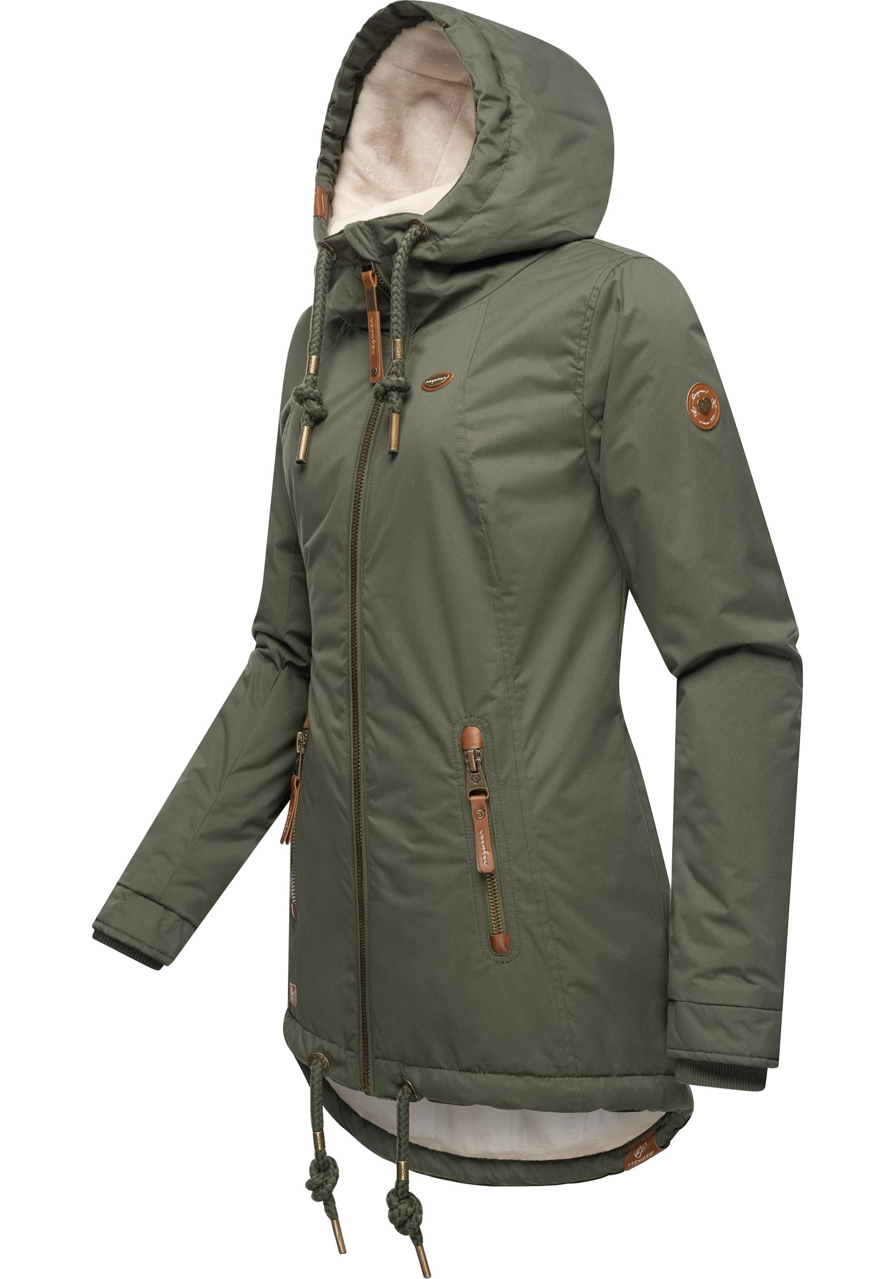 Ragwear Winterjacke »Zuzka Winter«, mit Kapuze, Wasserdichter Winterparka mit Teddyfleece Innenfutter