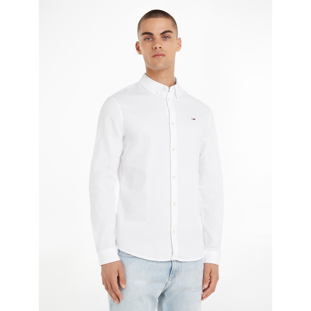 Tommy Jeans Langarmhemd »TJM SLIM STRETCH OXFORD SHIRT«, aus Bio-Baumwolle