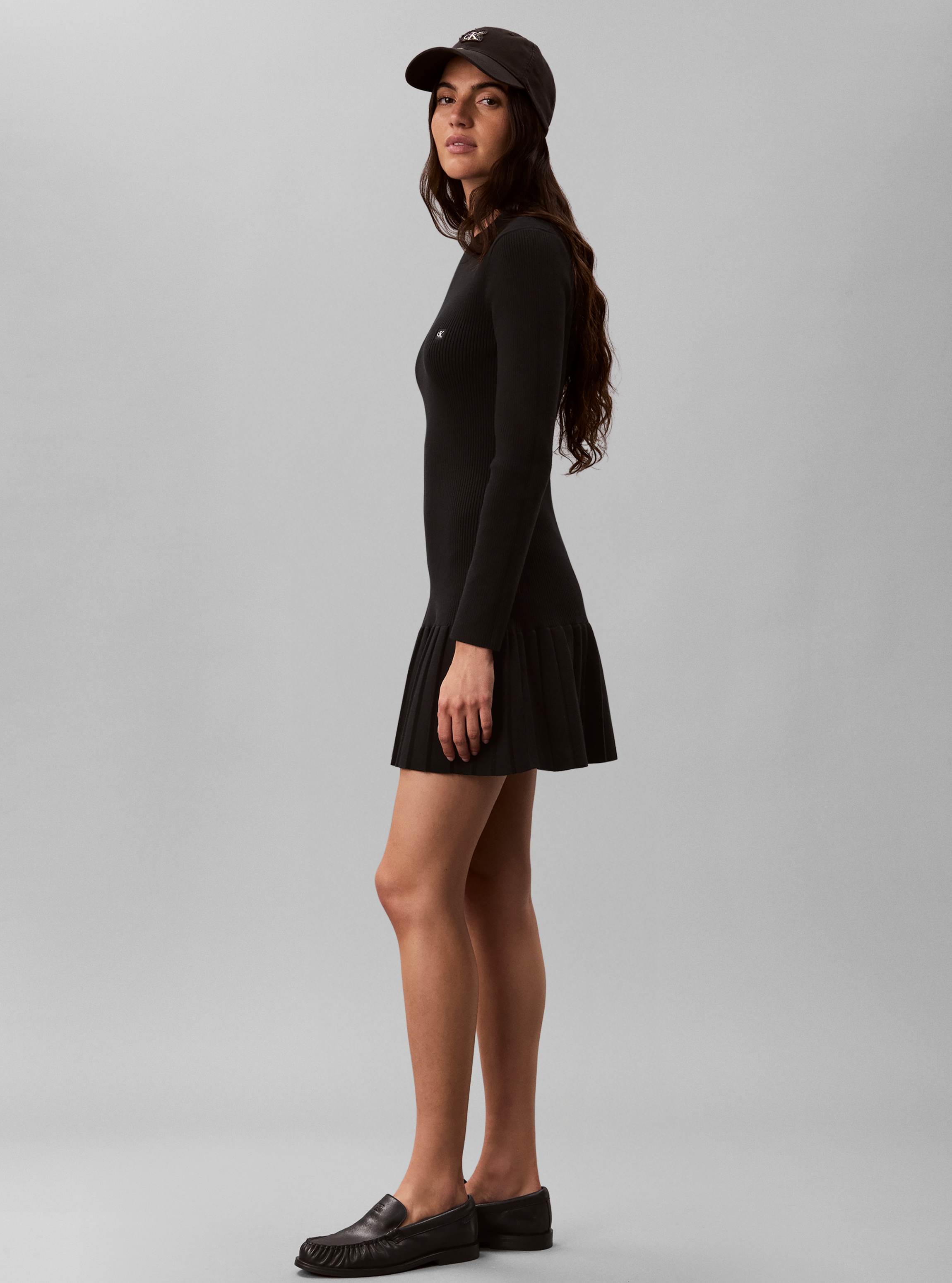 Calvin Klein Jeans Minikleid »MOCKNECK MINIDRESS« Ohne Tasche Regular fit mit Falten