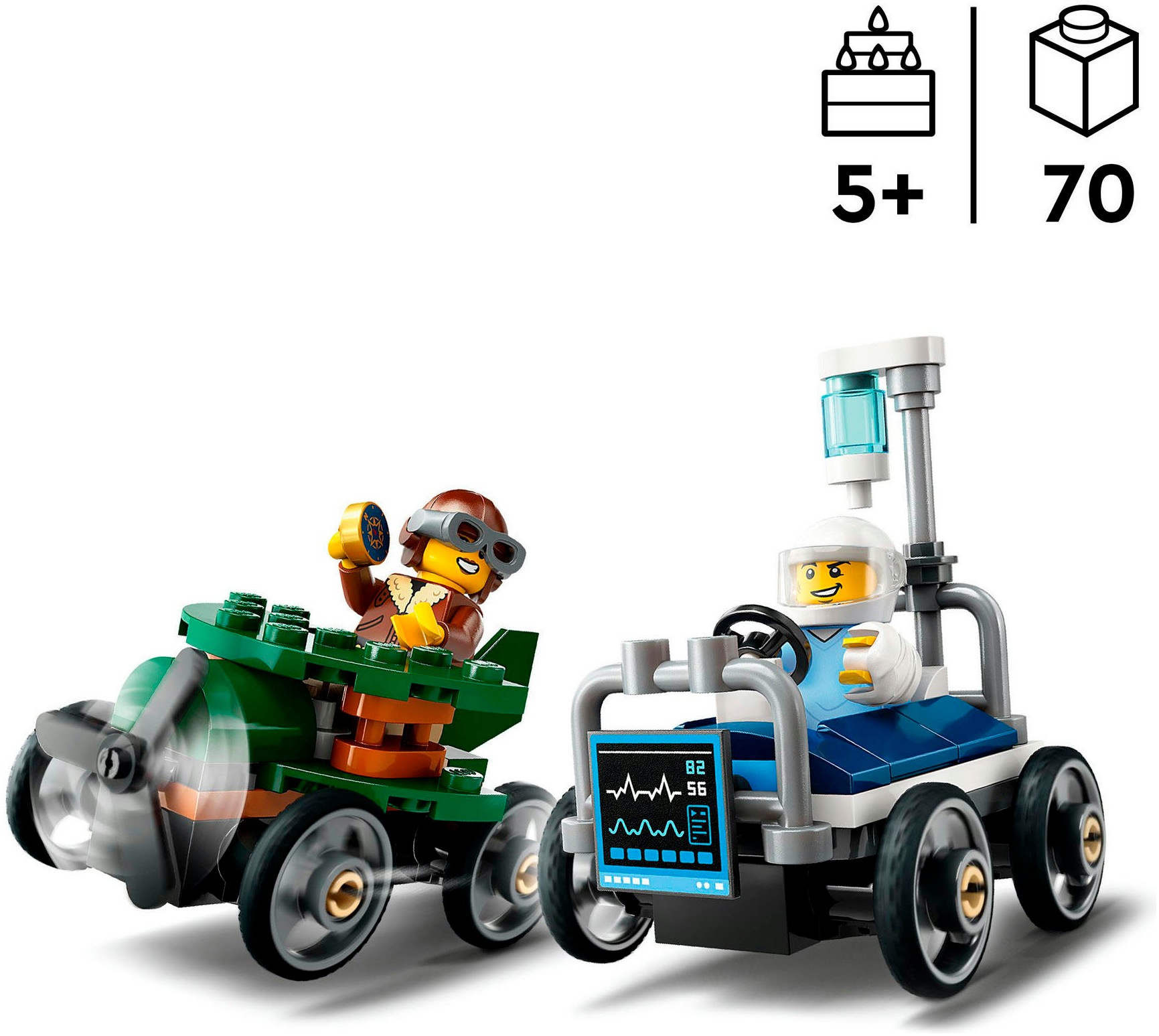 LEGO® Konstruktionsspielsteine »Flugzeug vs. Krankenhausbett (60459), LEGO City«, (70 St.), Made in Europe