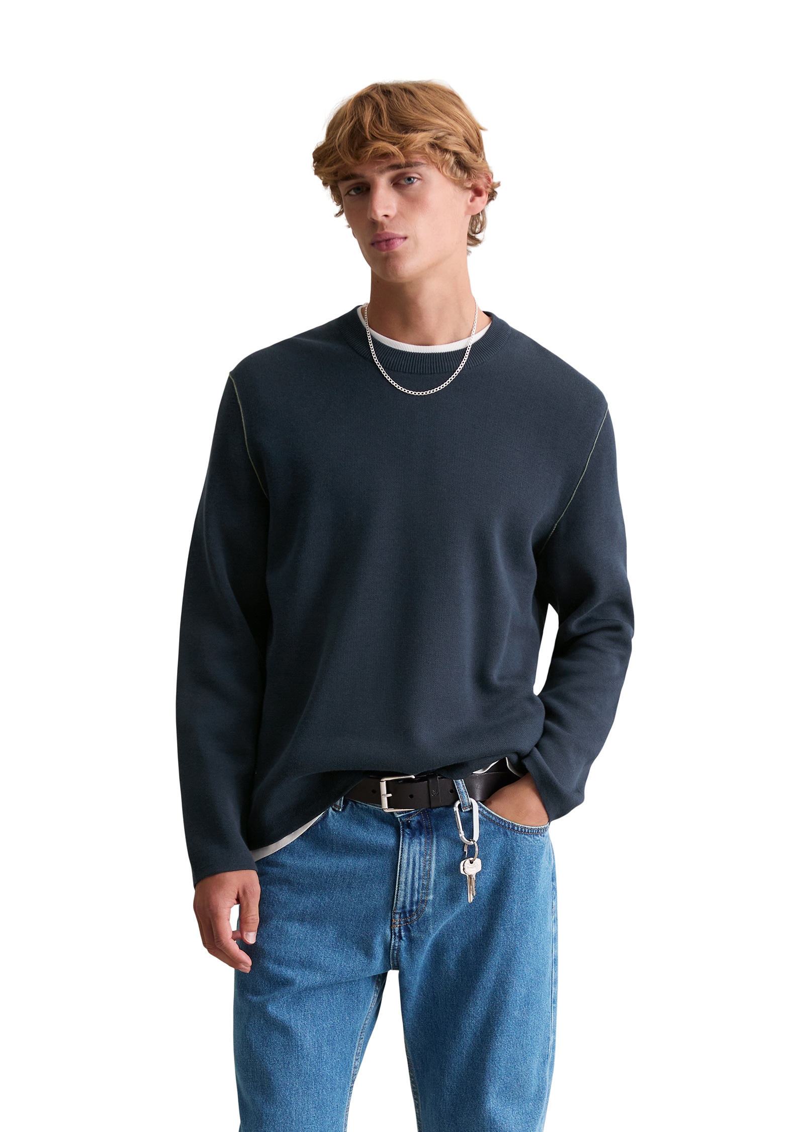 Marc OPolo DENIM Strickpullover "aus Double-Face-Cotton" günstig online kaufen