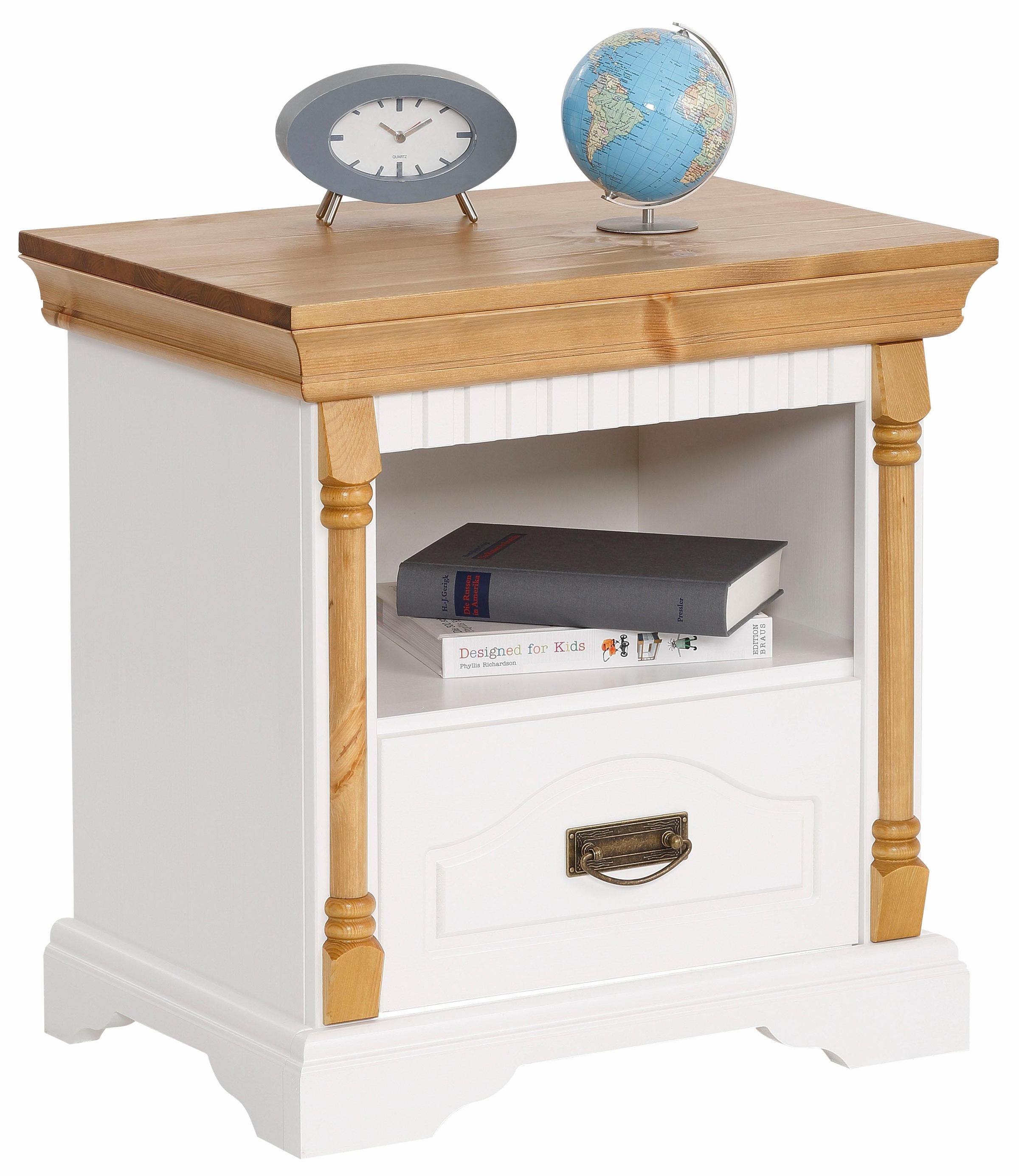 OTTO home Nachtkonsole "Graz" aus massiver Kiefer, mit aufwendigen Details, günstig online kaufen