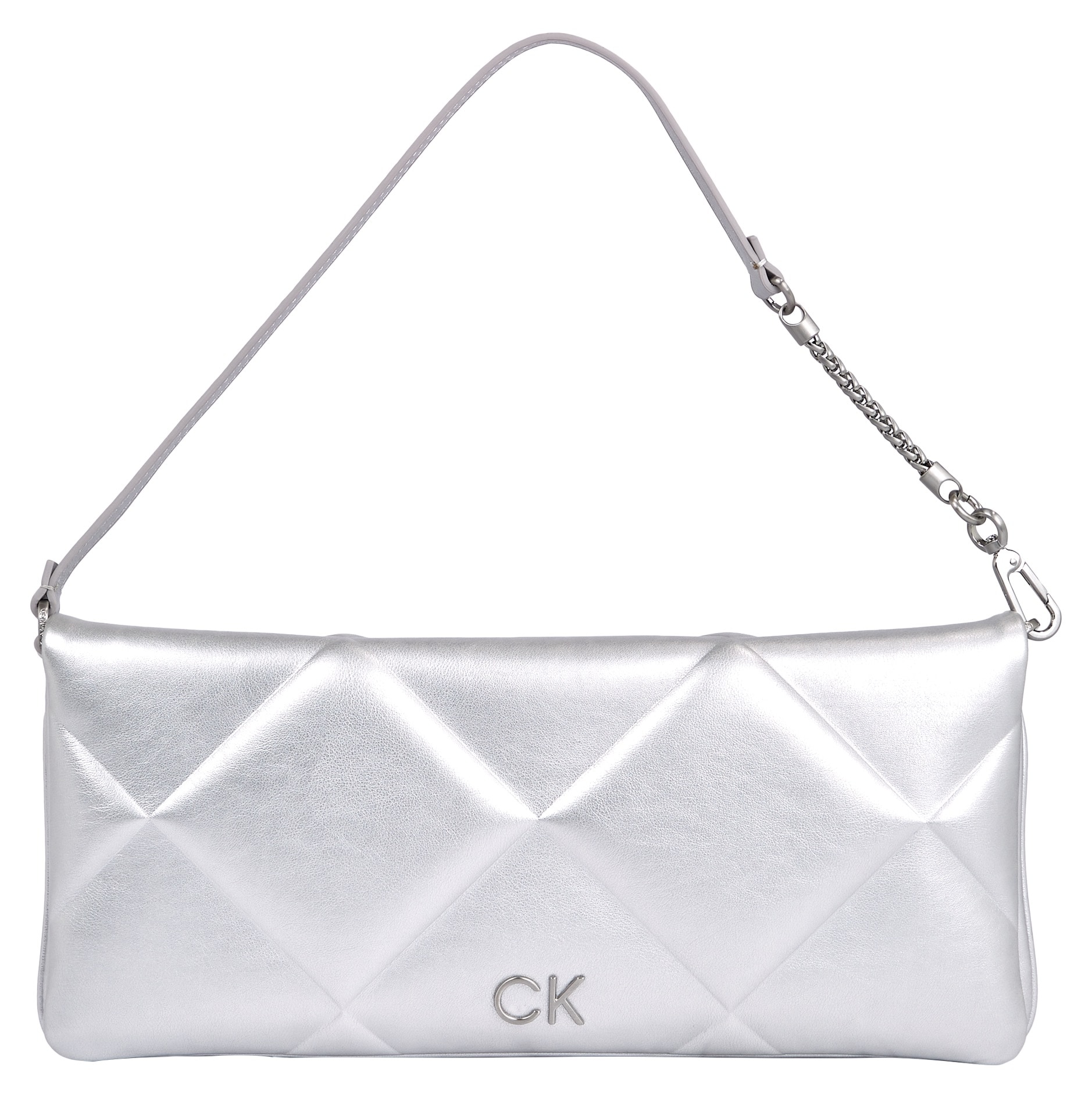 Calvin Klein Clutch »QUILT WRISTLET CLUTCH_MET«, in angesagtem Metalliclook