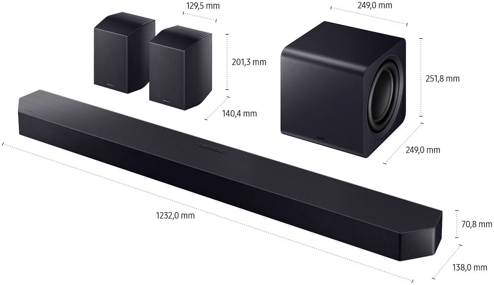 Samsung Soundbar »HW-Q995GF Q-Soundbar«, 11.1.4-Kanal Subwoofer & Rücklautsprecher, Kabellos Dolby Atmos, DTS:X