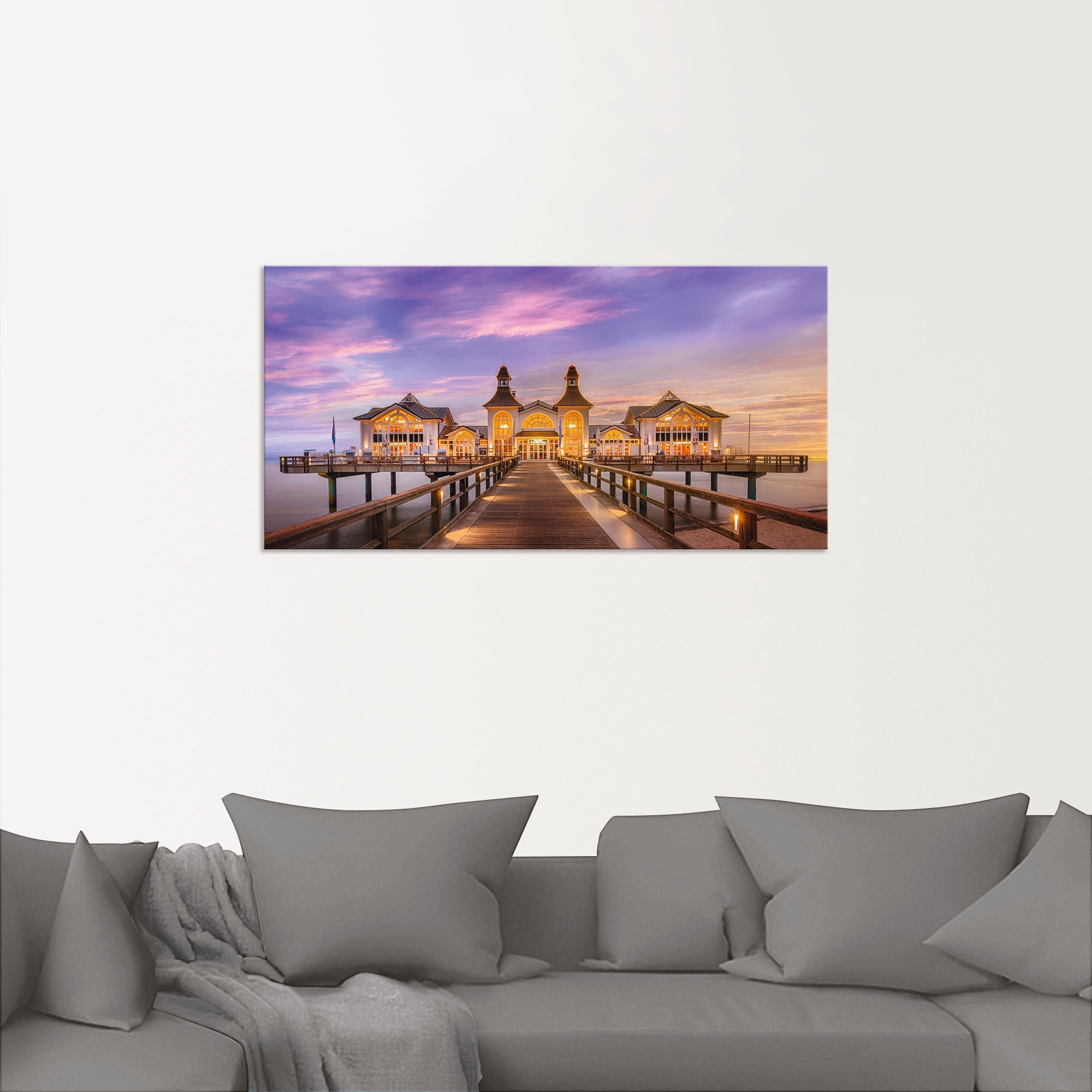 Artland Wandbild »Rügen Seebrücke in Sellin«, Brücken, (1 St.), als Alubild, Leinwandbild, Wandaufkleber oder Poster in versch. Größen