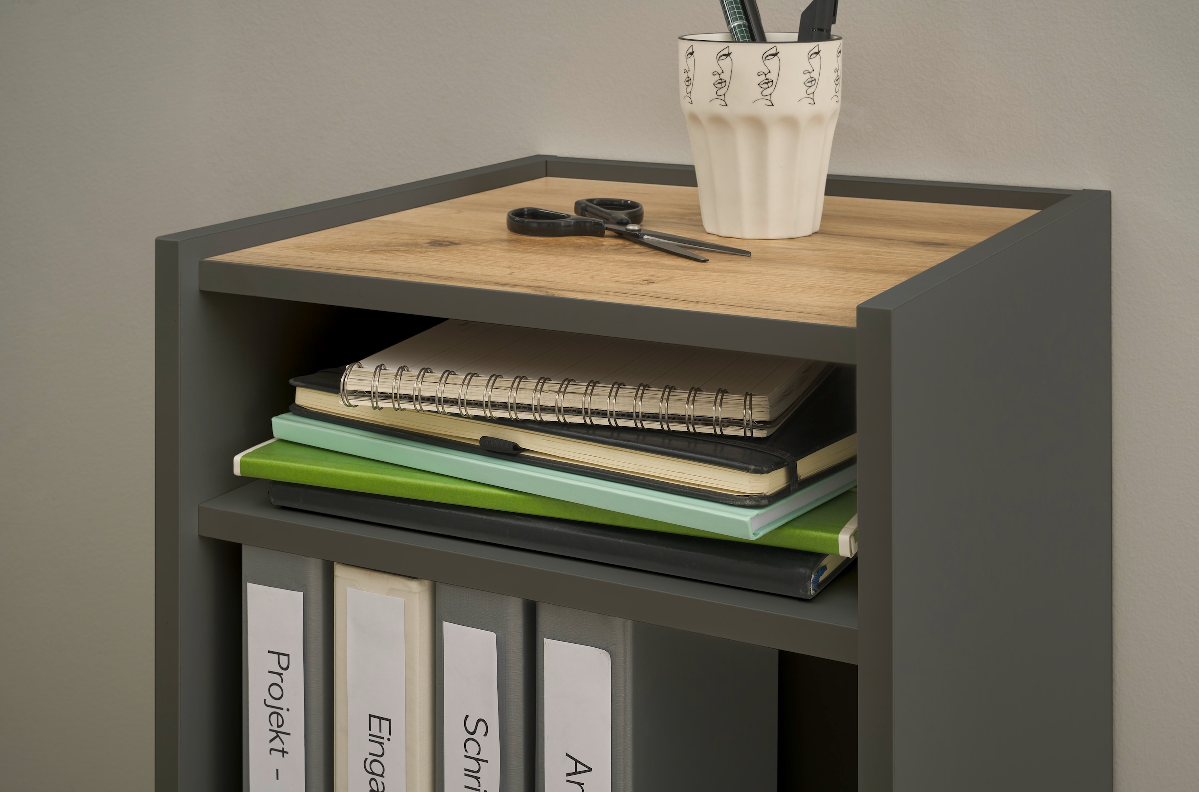 INOSIGN Büromöbel-Set »CITY/GiRON, modernes Design, Homeoff., Büro in zwei Farben/Wotan Eiche«, (Set, 3 tlg.), enthält Unterschrank, Kommode, Schreibtisch, wohnliches Home Office