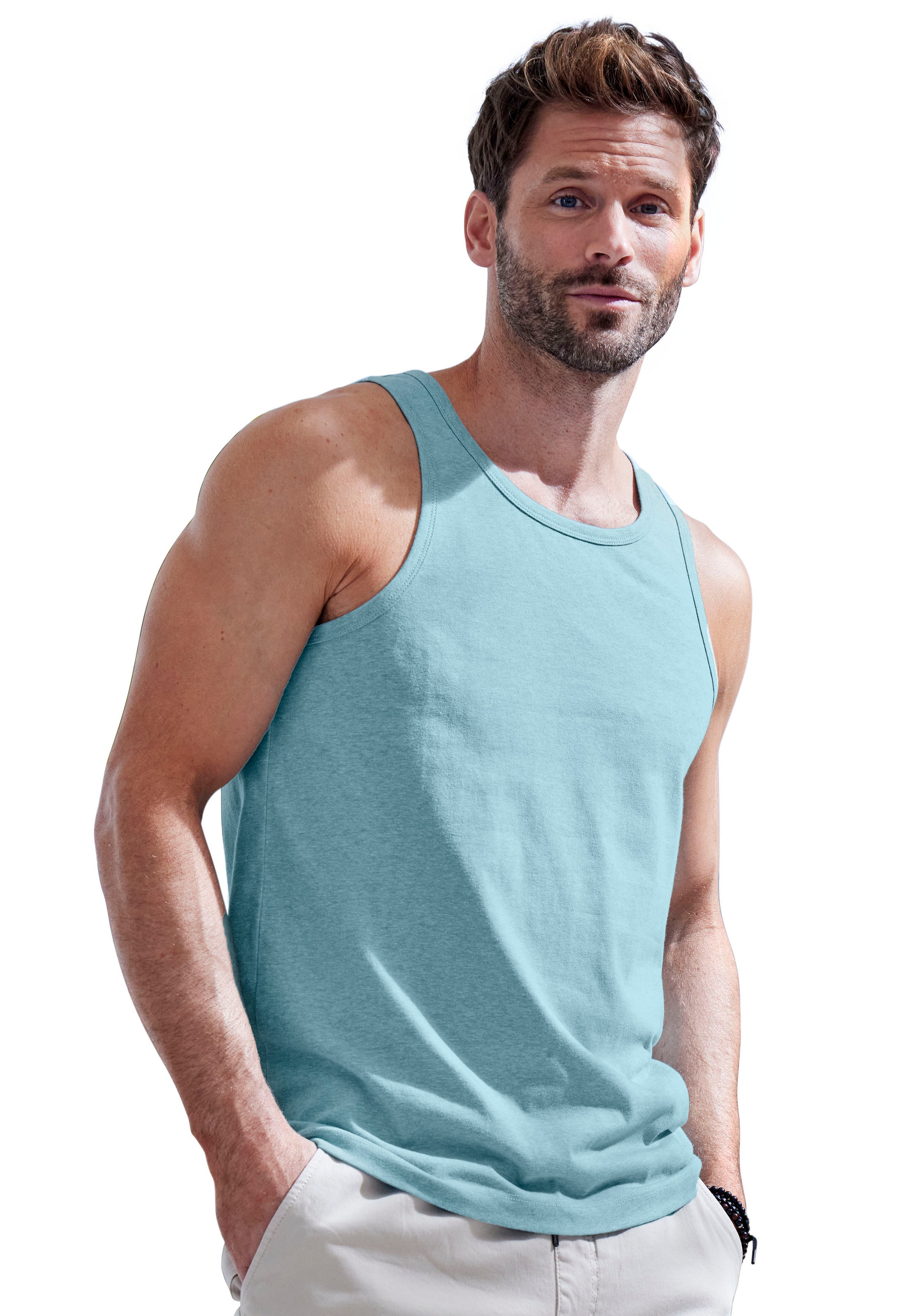 Thumbnail - John Devin Tanktop, 2 Stk. in schöner Melange-Optik