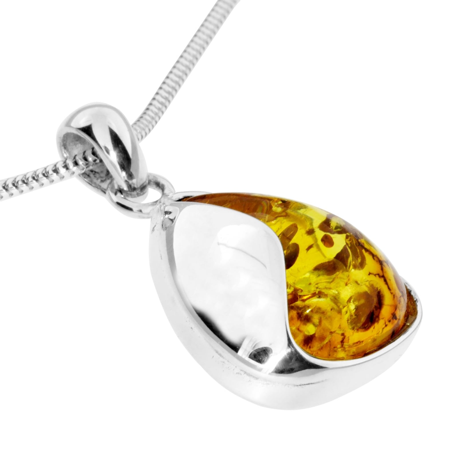 OSTSEE-SCHMUCK Kette mit Anhänger »- Jeska 28 mm - Silber 925/000 - Bernstein«