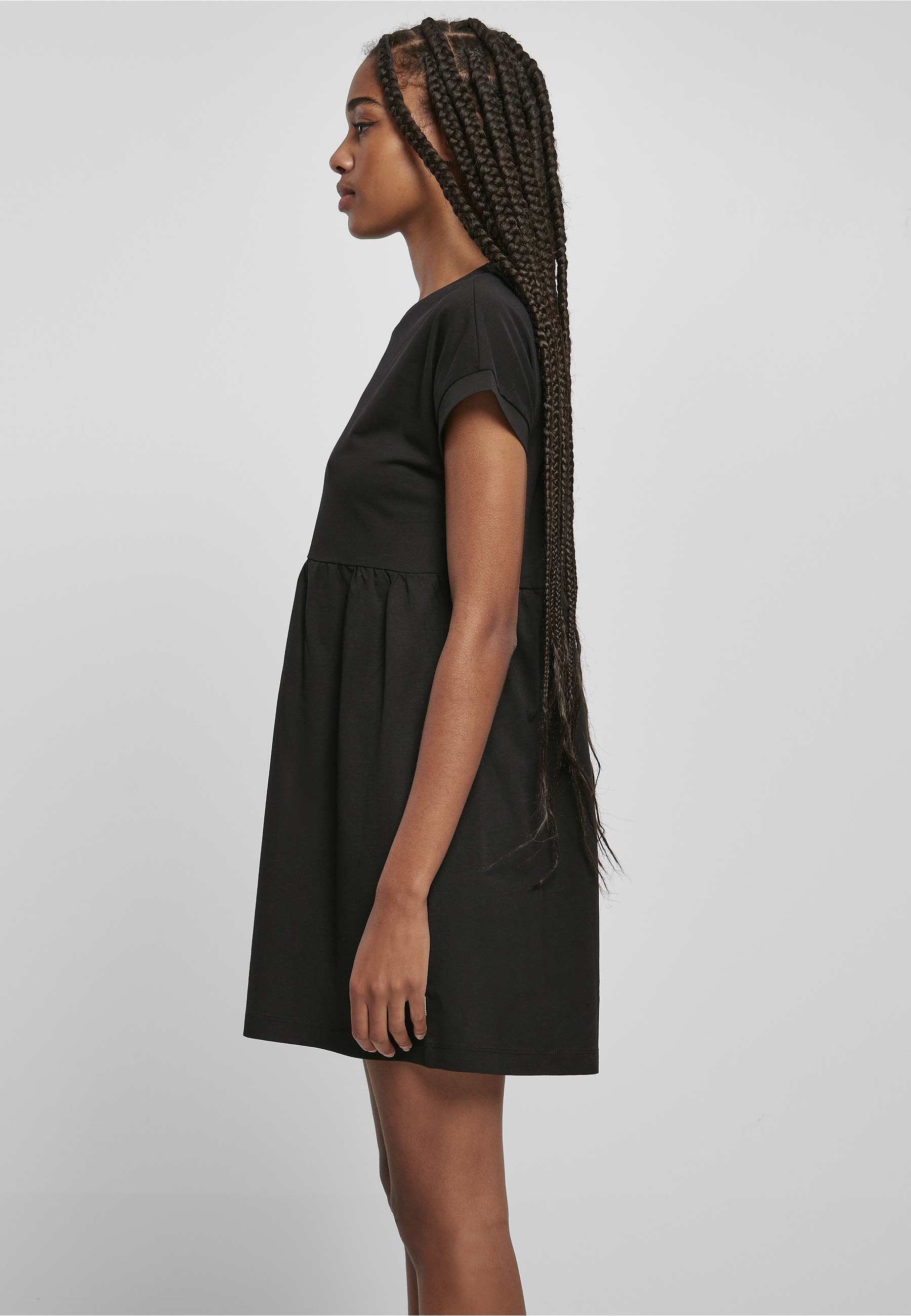 URBAN CLASSICS A-Linien-Kleid »Urban Classics Damen Ladies Organic Empire Valance Tee Dress« 1 Stk. tlg.