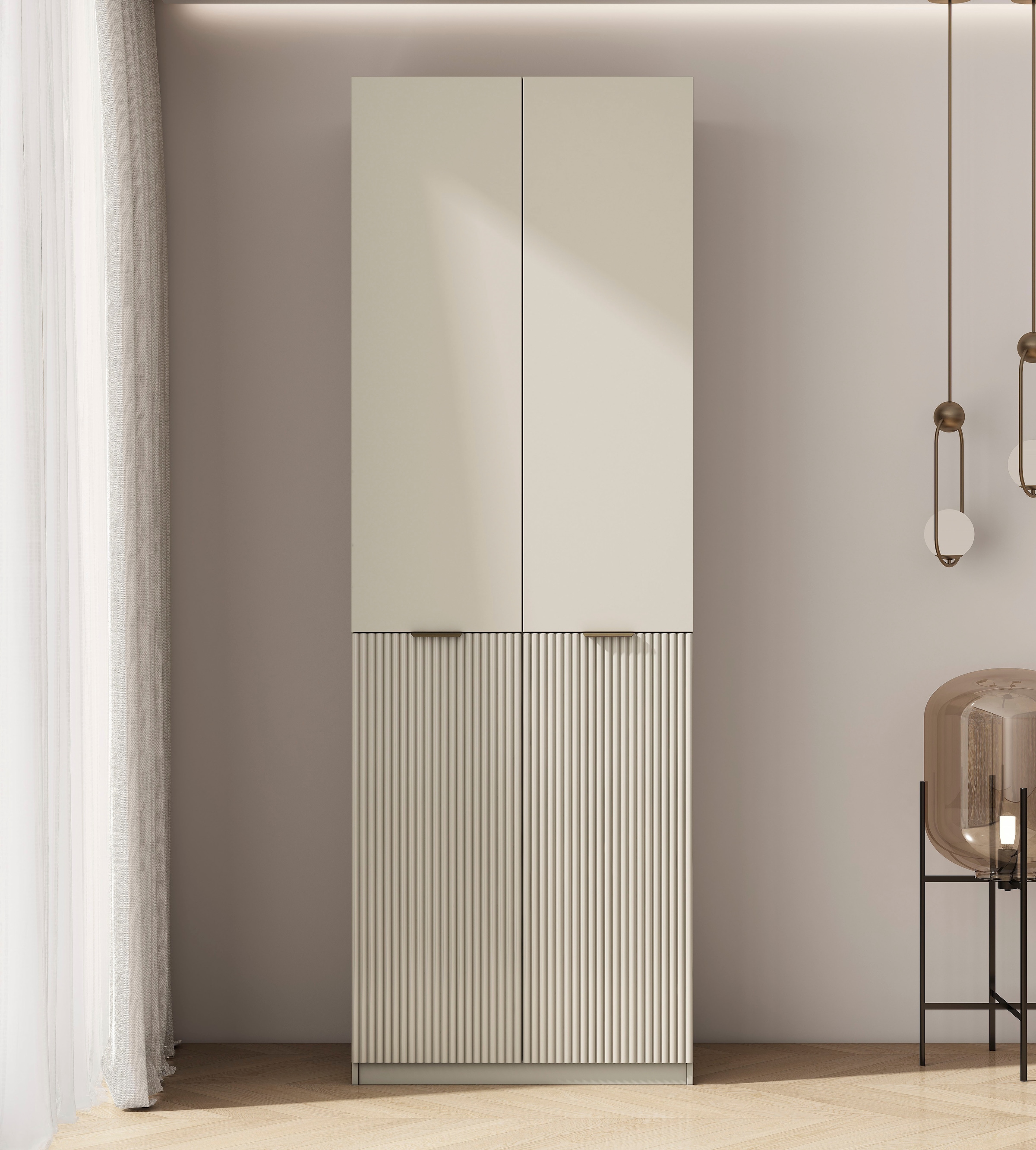 OTTO home Kleiderschrank »Jorella Schlafzimmerschrank Garderobe« eleganter Schlafzimmerschrank Rillendesign Trend Breite 82cm
