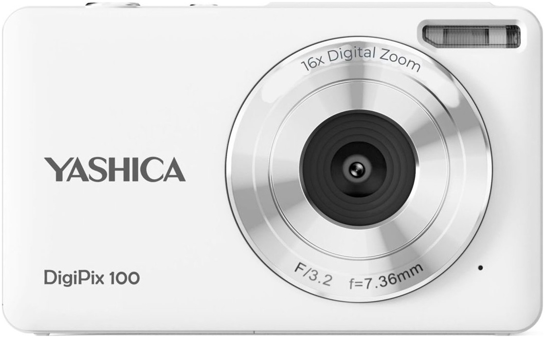 "YASHICA Systemkamera ""DigiPix 100"", weiß, B:9,4cm H:5,8cm T:2,4cm, Fotokameras"