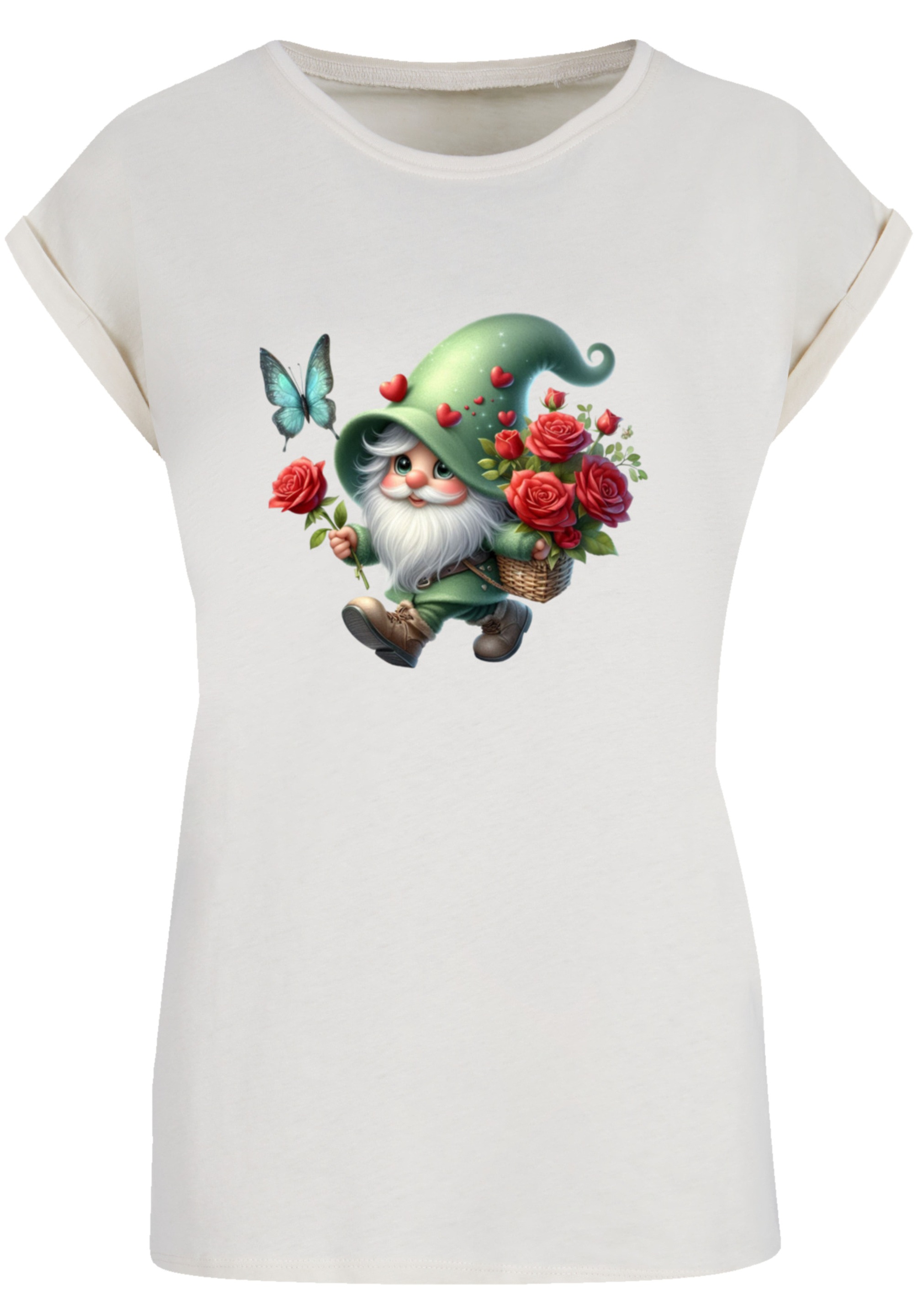 F4NT4STIC T-Shirt »Gnom Frühling Blumen Schmetterling«, Premium Qualität
