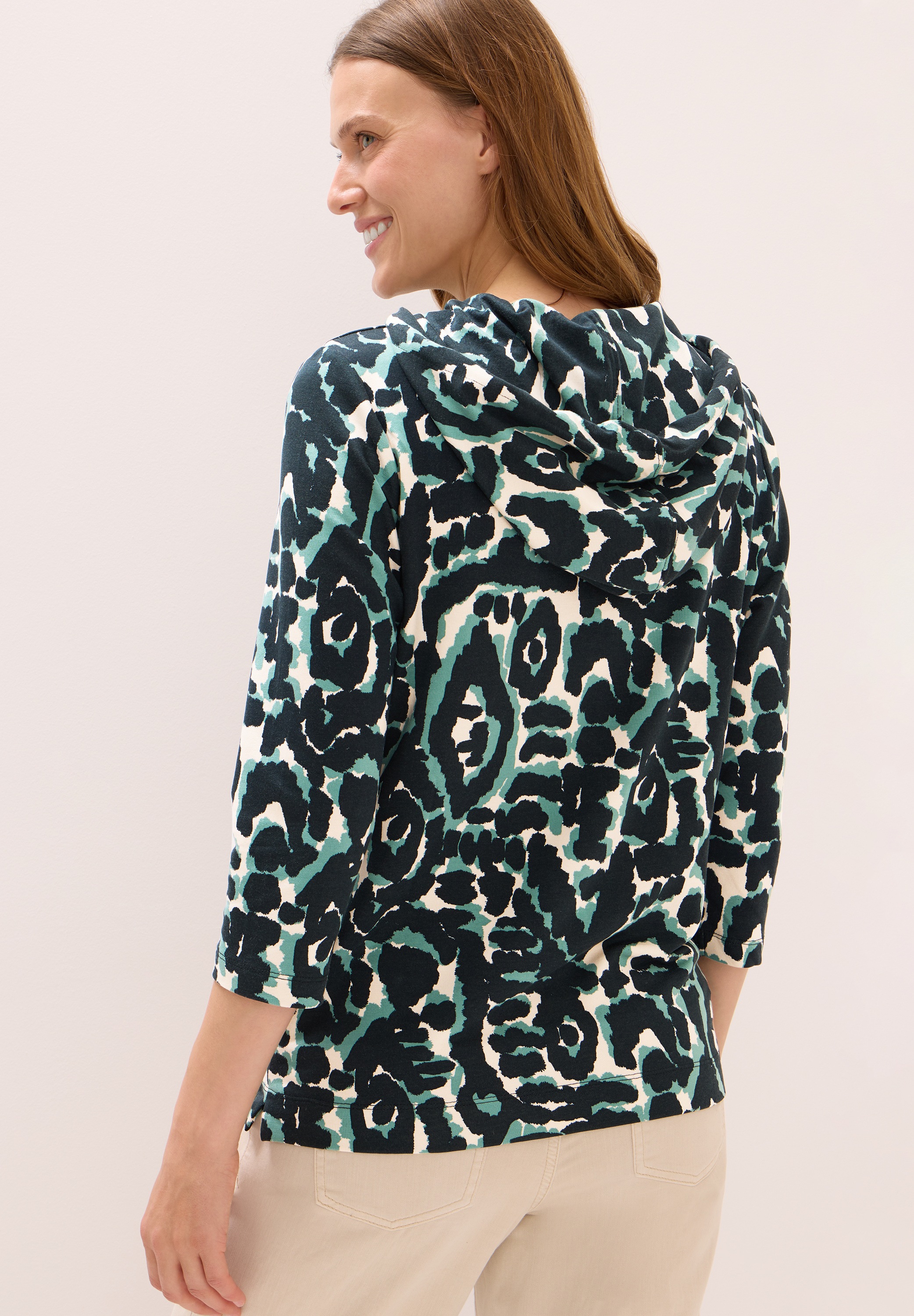 Cecil Kapuzensweatshirt mit 3/4 Arm, gemustert günstig online kaufen
