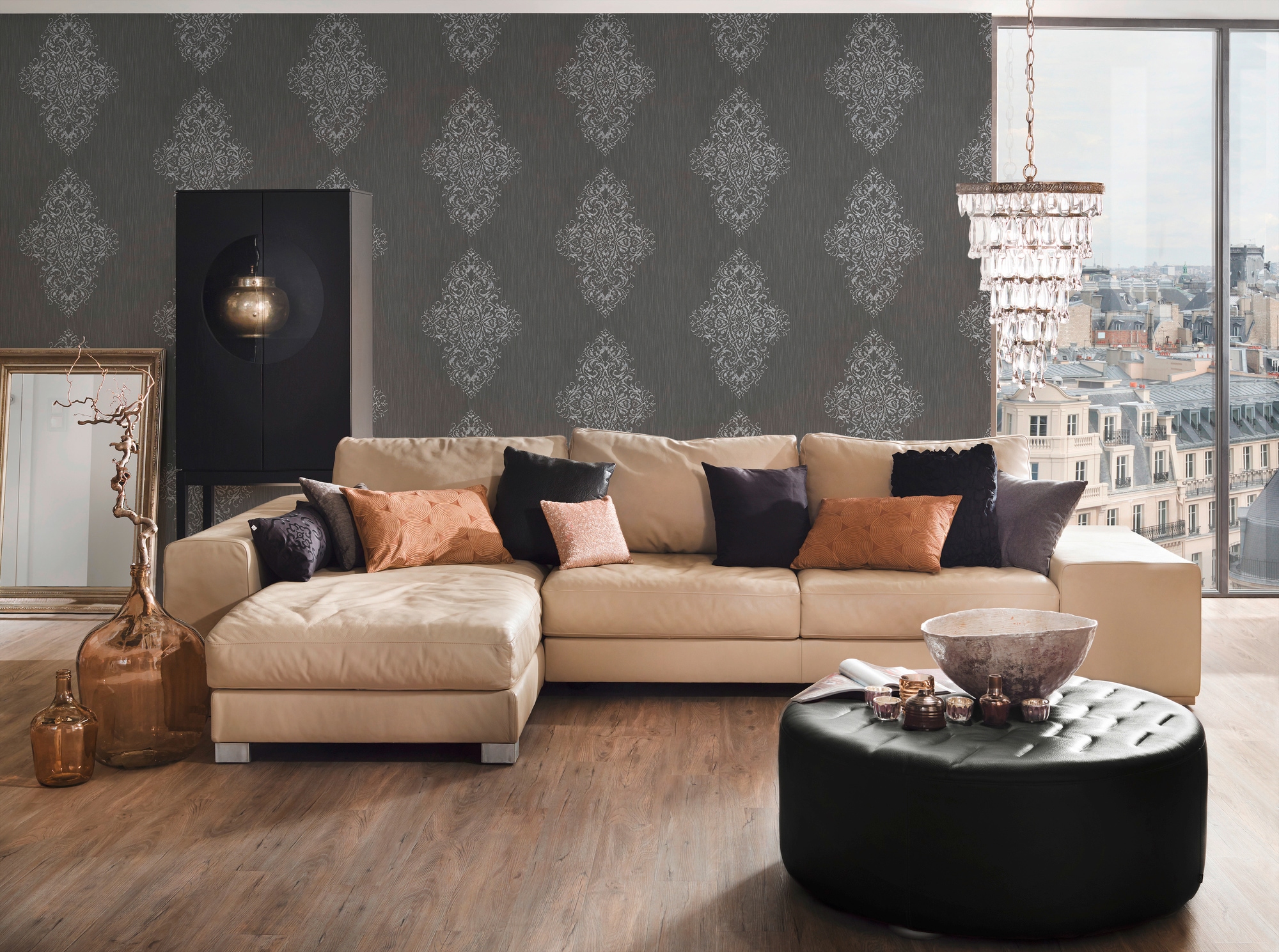 Architects Paper Textiltapete »Luxury wallpaper« Barock | gemustert | ornamental leicht strukturiert Textil Tapete Barock Metallic Effekt Tapeten Wohnzimmer Schlafzimmer